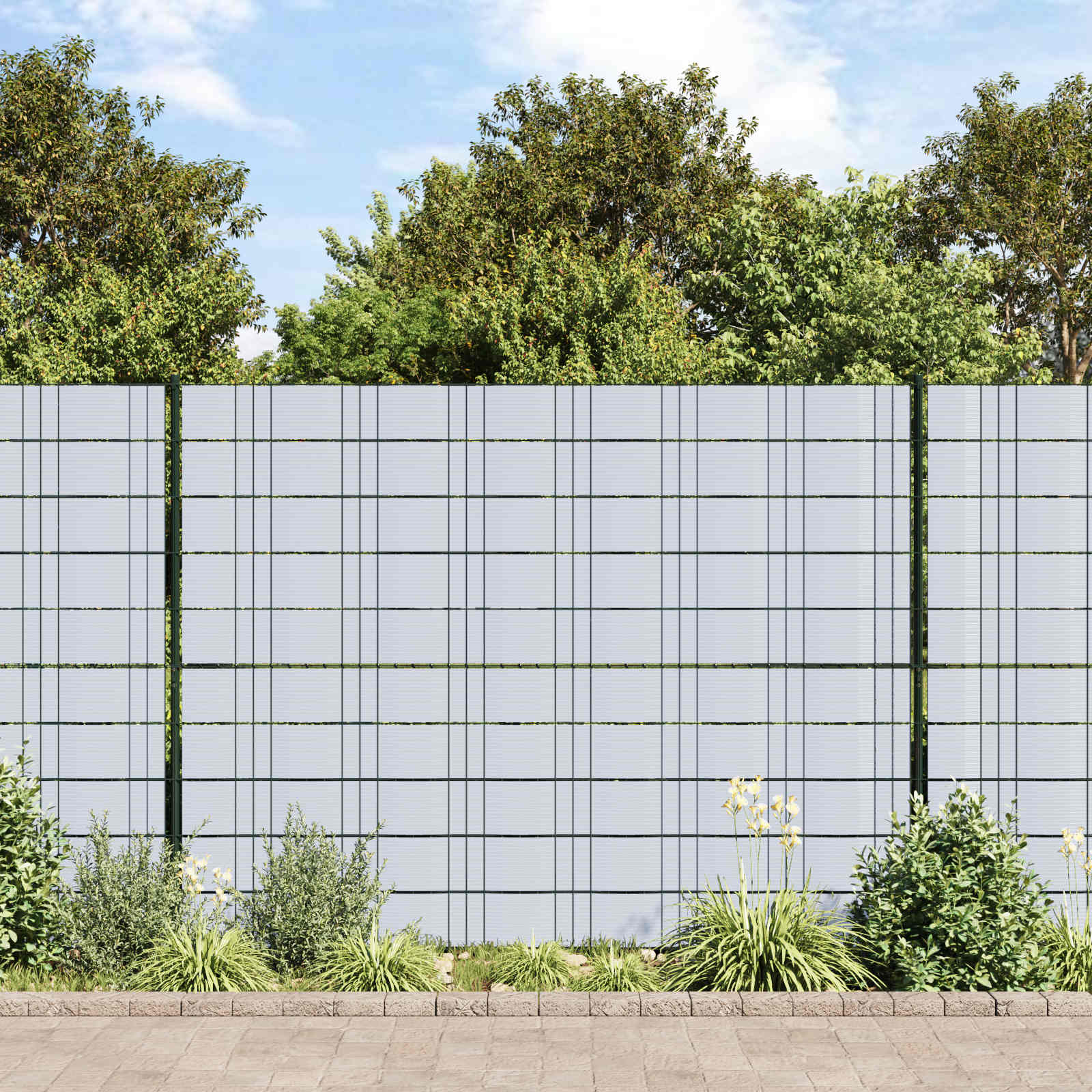 vidaXL Bandă de intimitate pentru gard Gri deschis