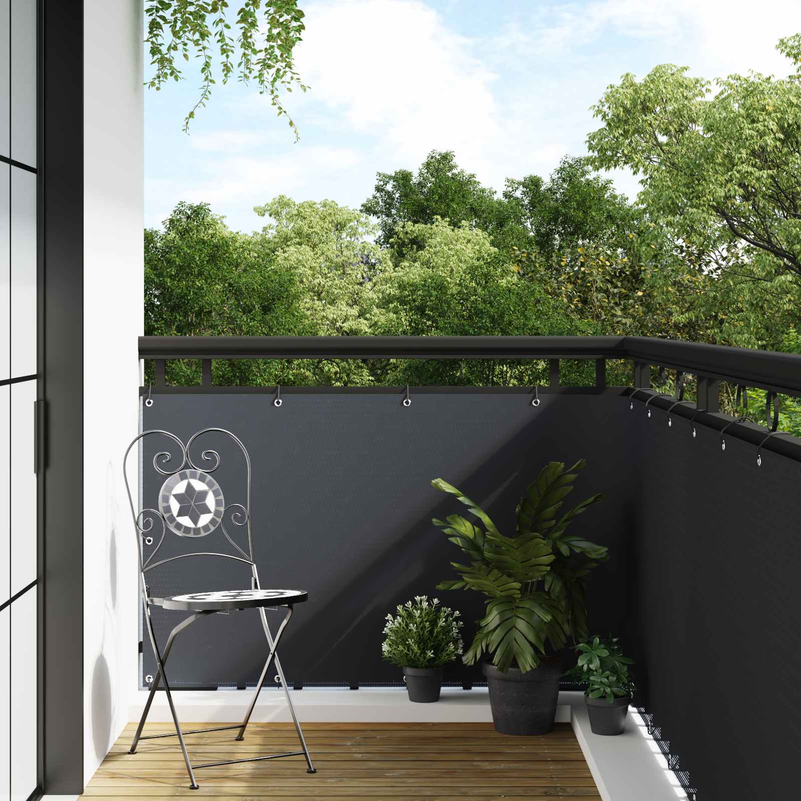 vidaXL Ecran pentru balcon cu găici Antracit