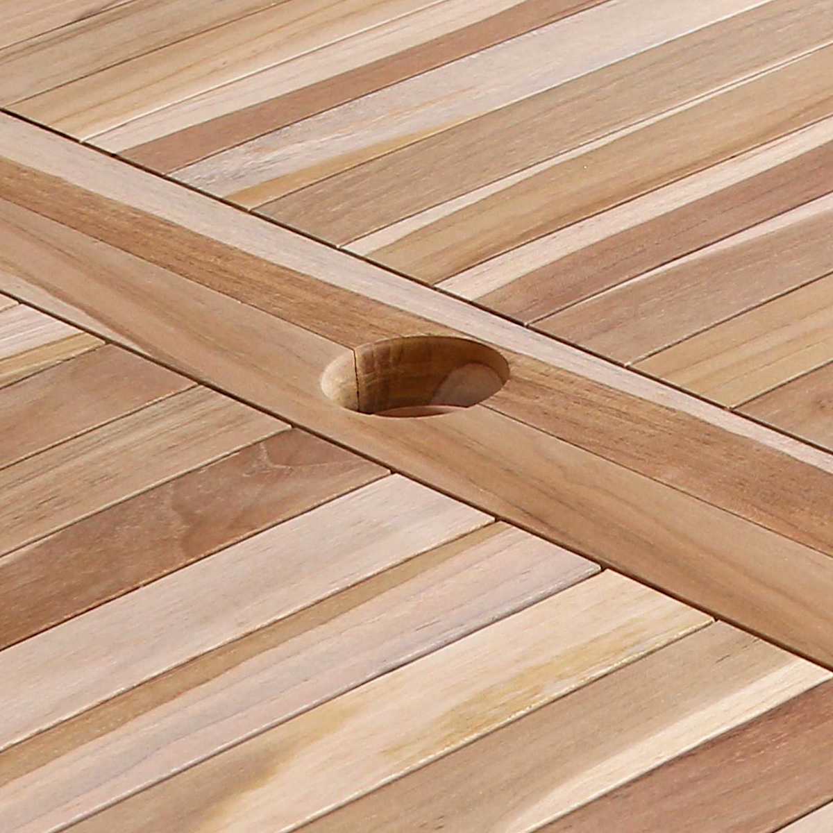 Sammenklappeligt havebord Naturfarvet 120 x 70 x 75,5 cm - Billede 6