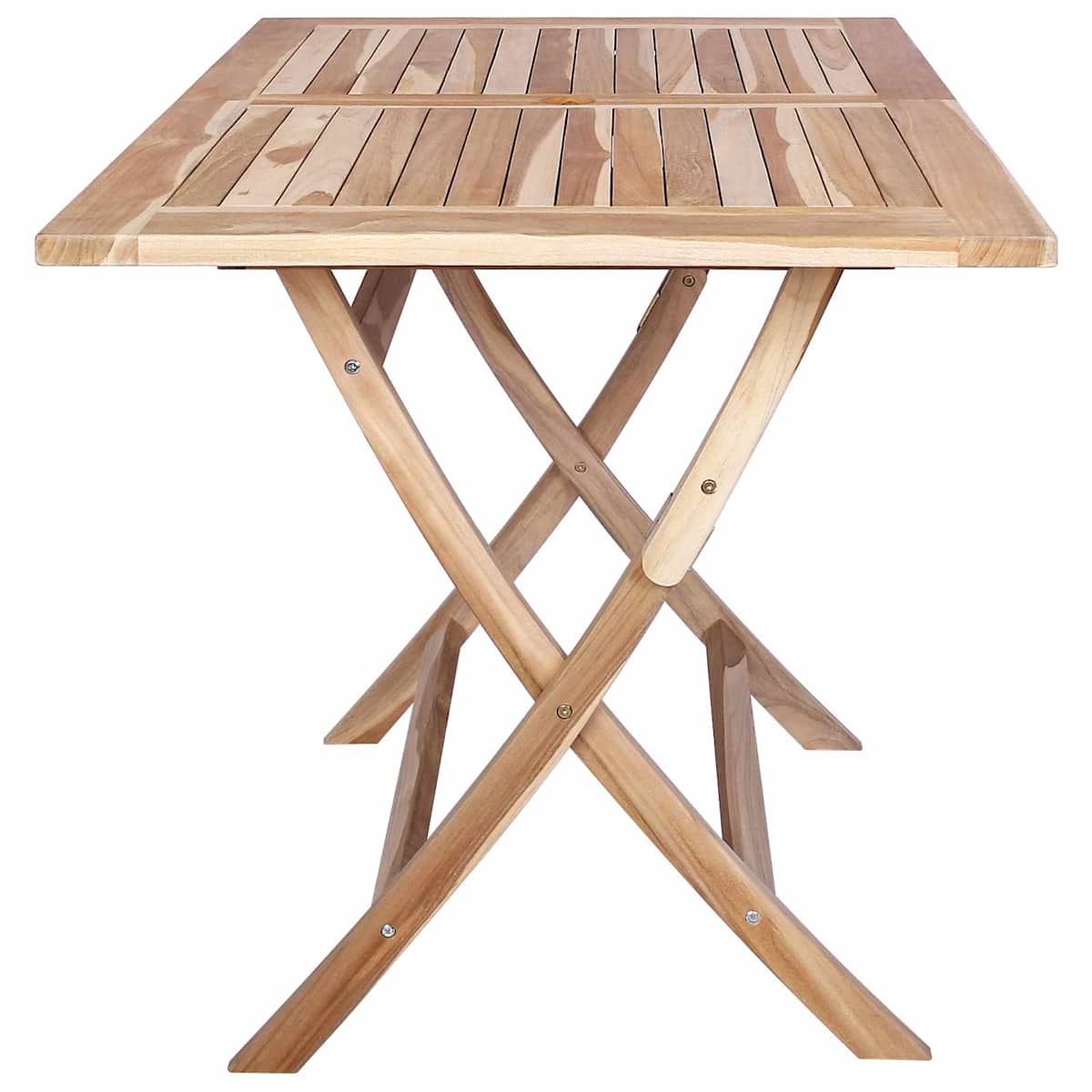 Sammenklappeligt havebord Naturfarvet 120 x 70 x 75,5 cm - Billede 4