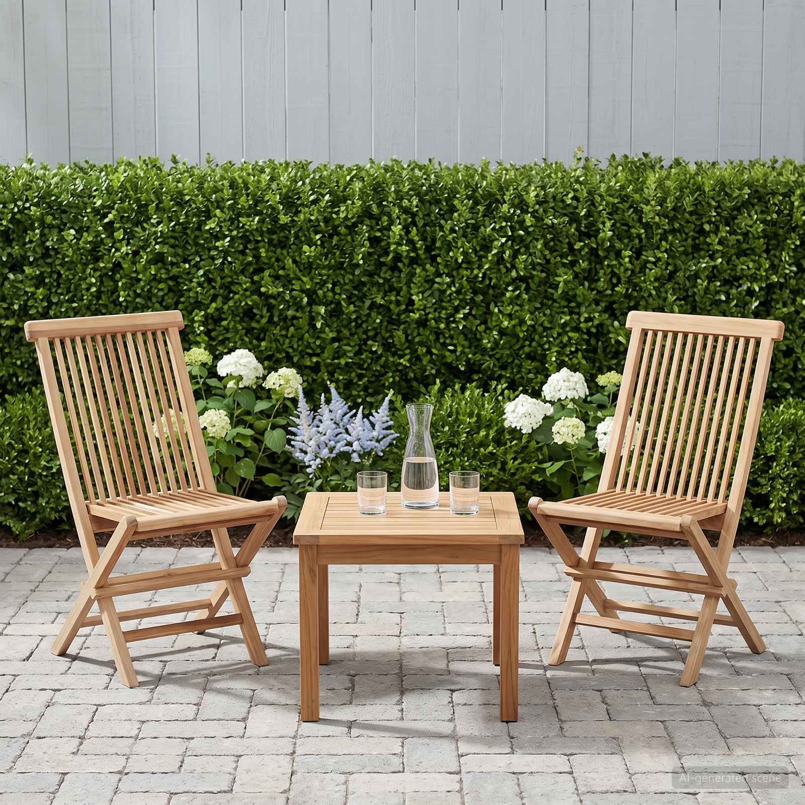 Opvouwbare Tuinstoel 2 pcs Naturel Massief Teakhout image 1