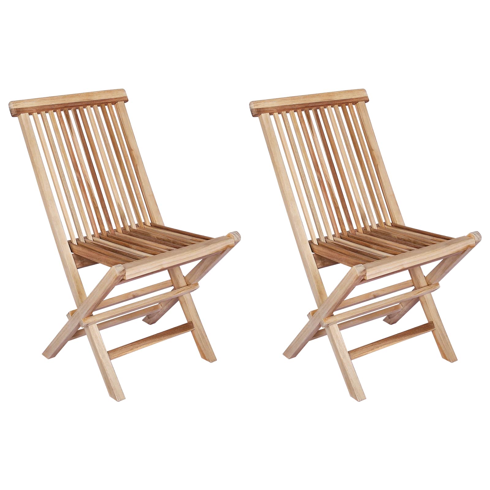 Opvouwbare Tuinstoel 2 pcs Naturel Massief Teakhout image 2