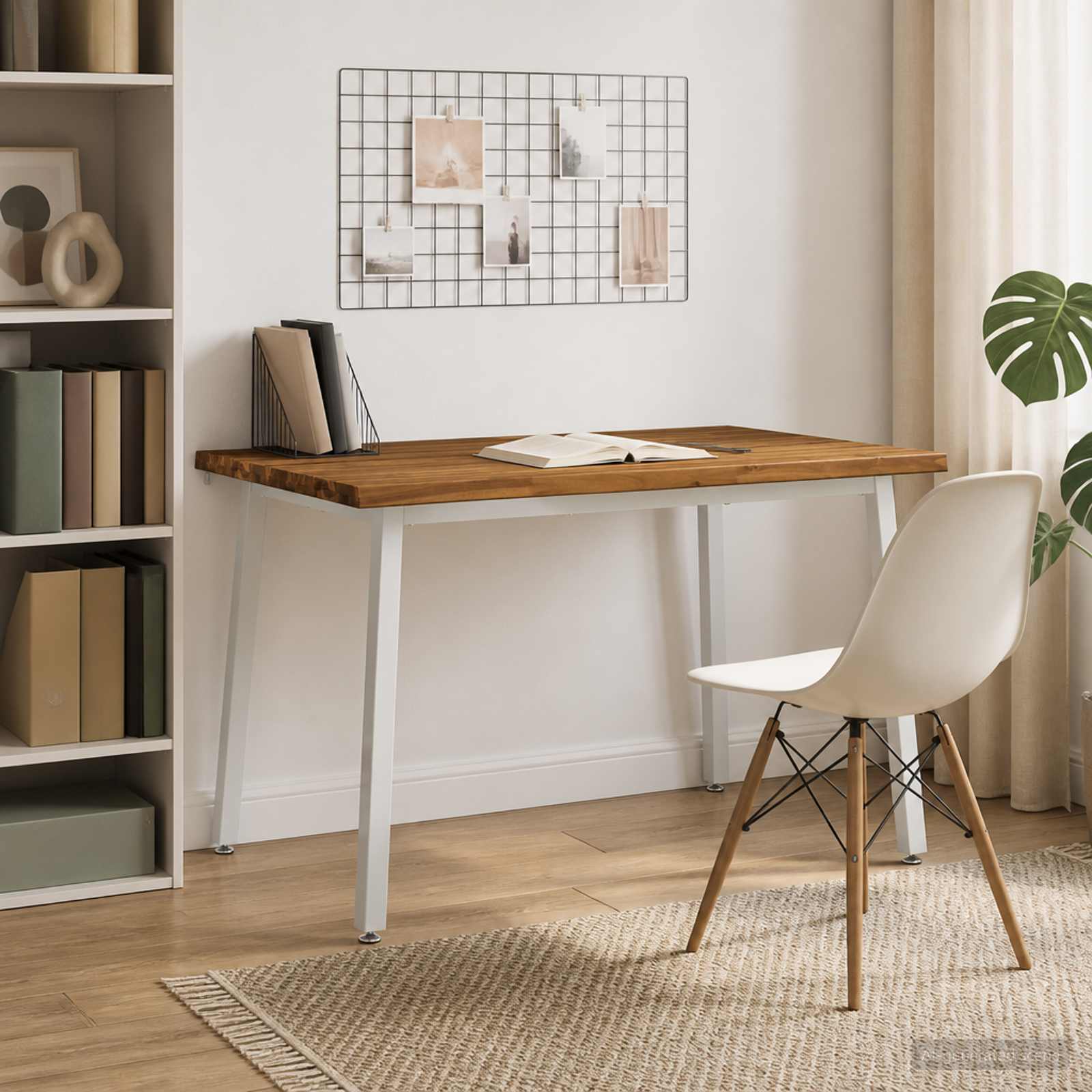 110 x 55 x 75 cm Massief Acaciahout Natuurlijk en Wit image 1