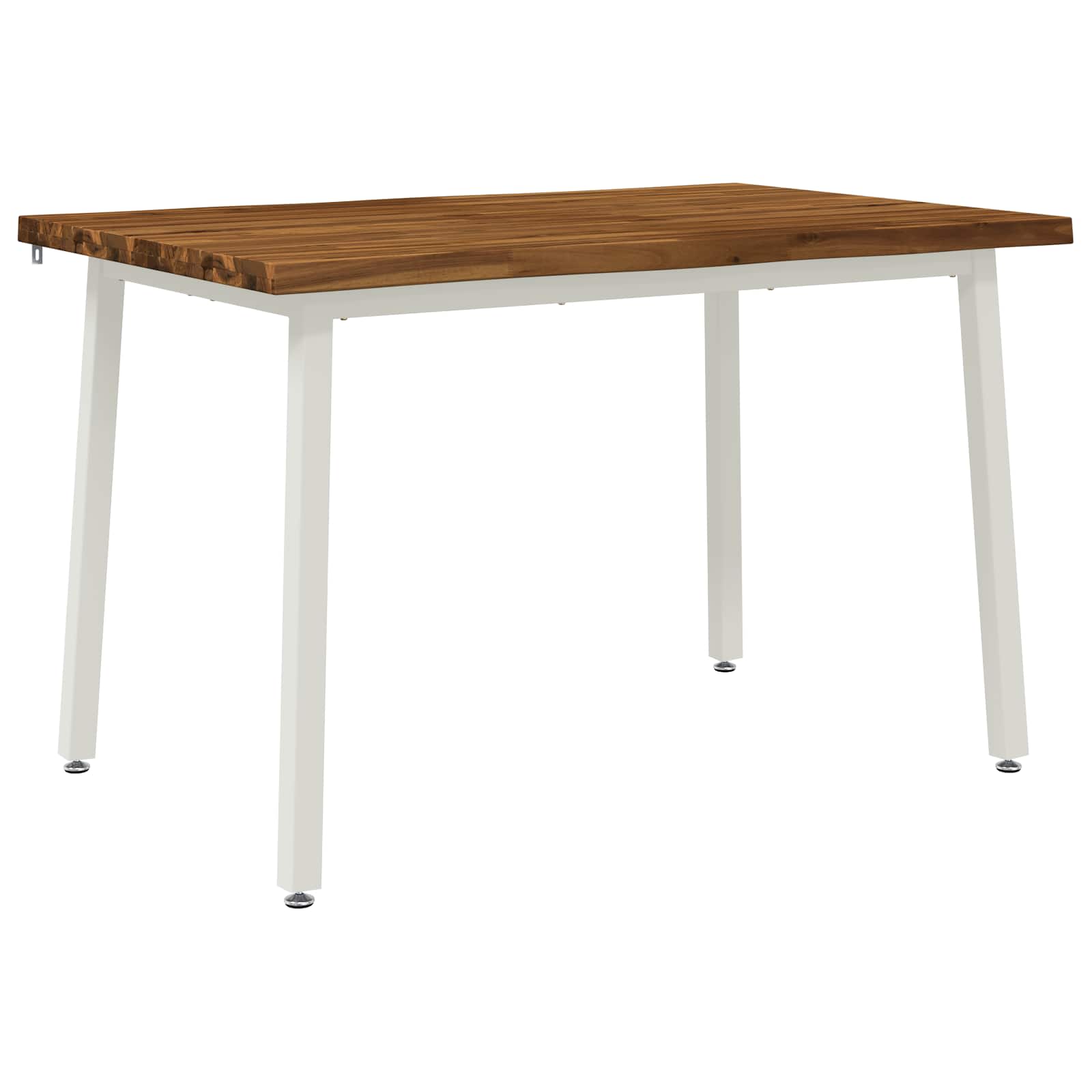 vidaXL 110 x 55 x 75 cm Massivt Akaciaträ Naturlig och vit Rektangulär