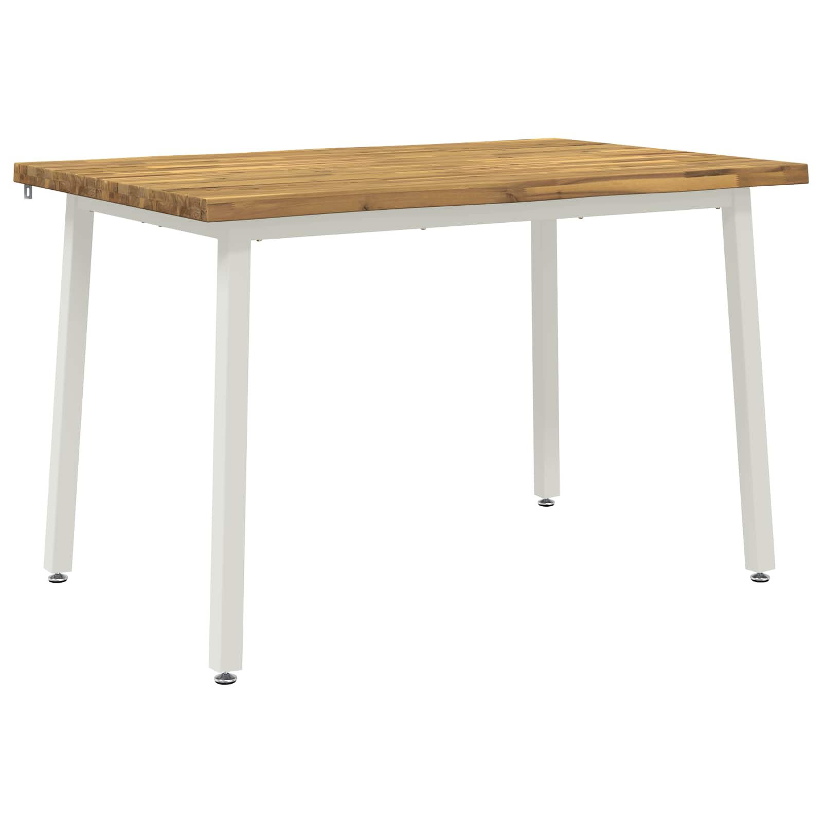 vidaXL 110 x 55 x 75 cm Massivt Akaciaträ Vit Rektangulär