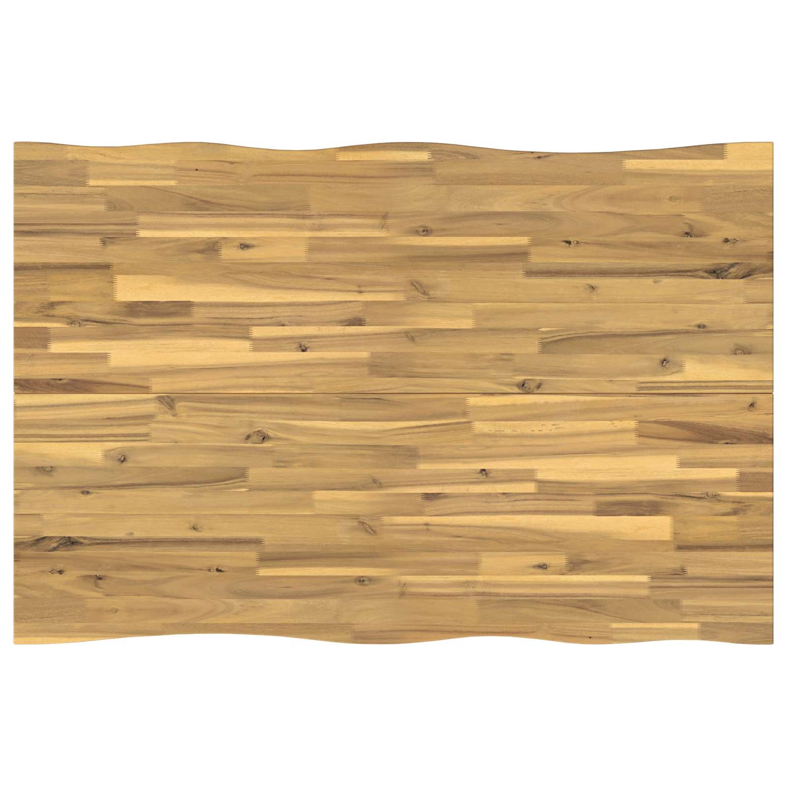 140 x 70 x 75 cm Massief Acaciahout Wit en zwart Rechthoekig image 4