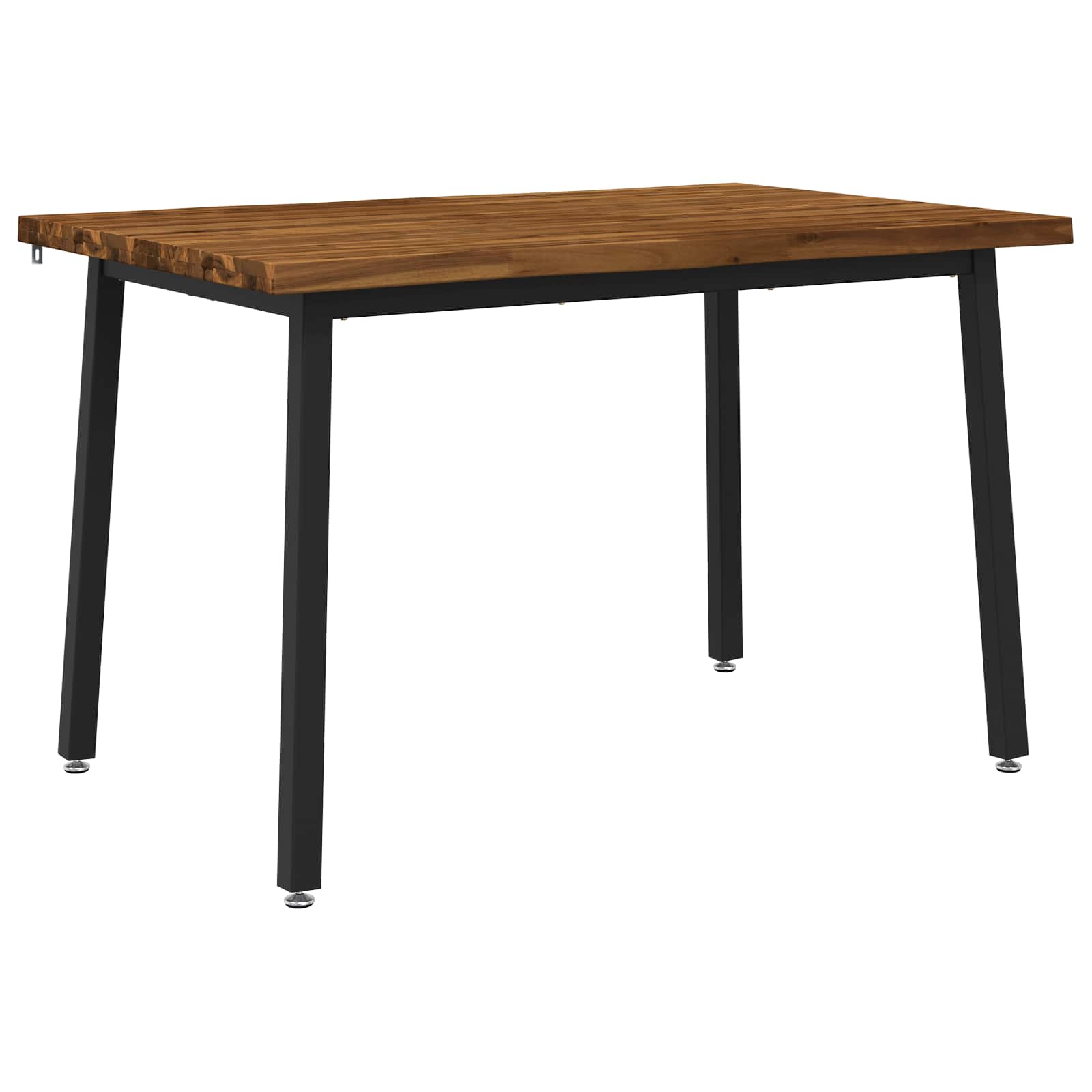 vidaXL 120 x 80 x 75 cm Massivt Akaciaträ Naturlig och svart
