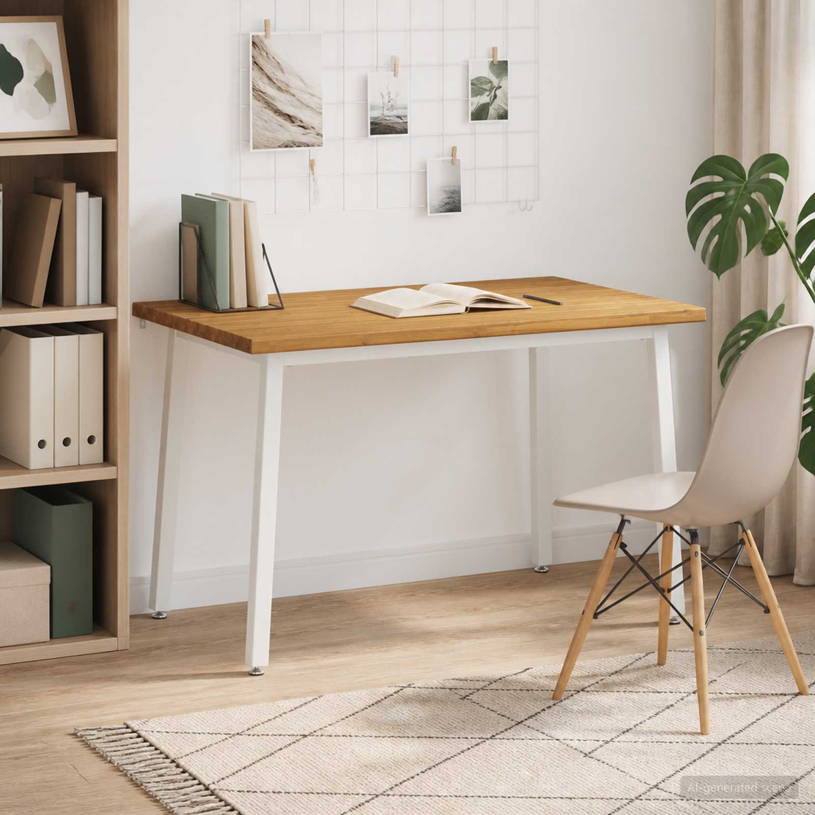 vidaXL 120 x 70 x 75 cm Massivt Akaciatr&auml; Vit Rektangul&auml;r