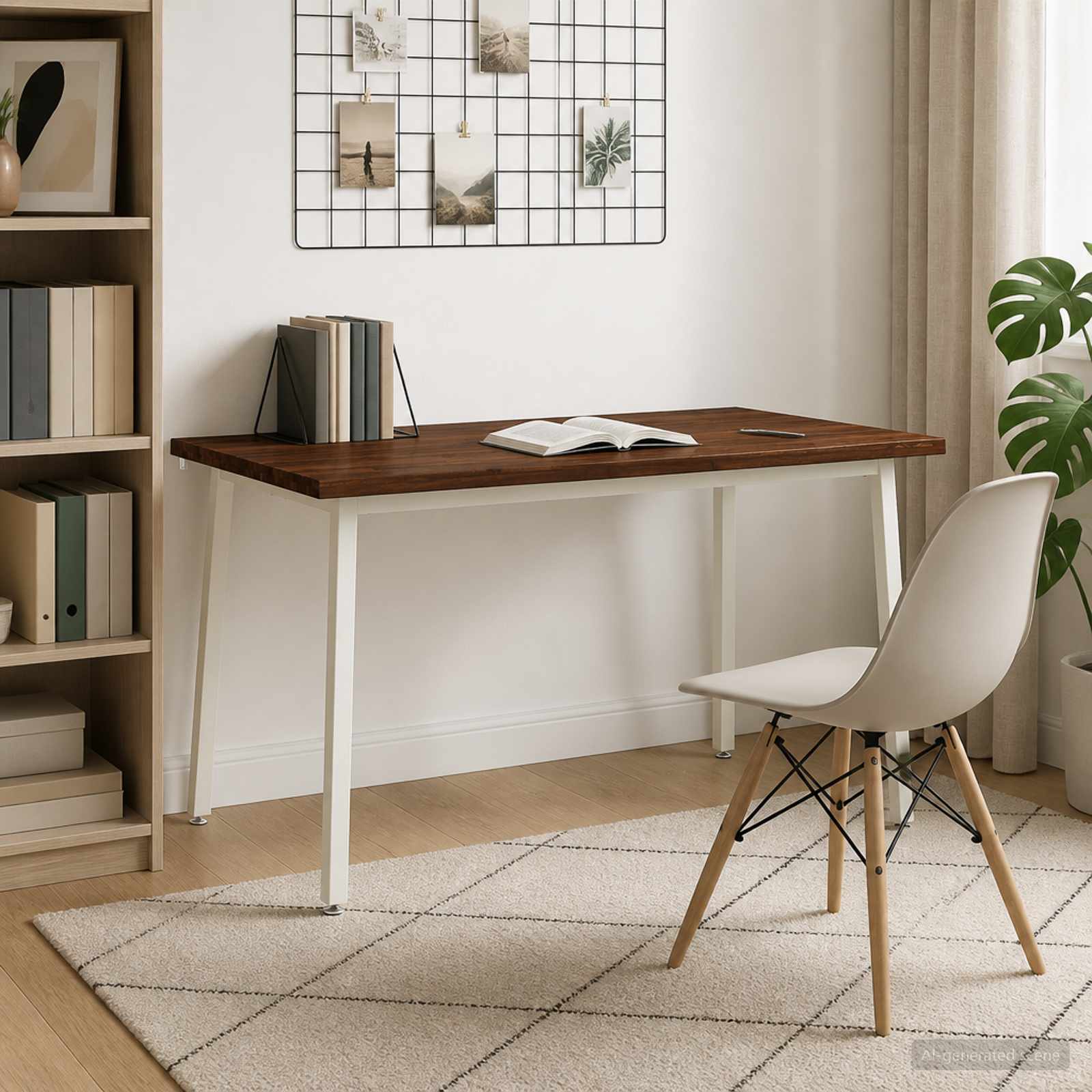vidaXL 140 x 80 x 75 cm Massivt Akaciaträ Mörkbrun och Vit Rektangulär