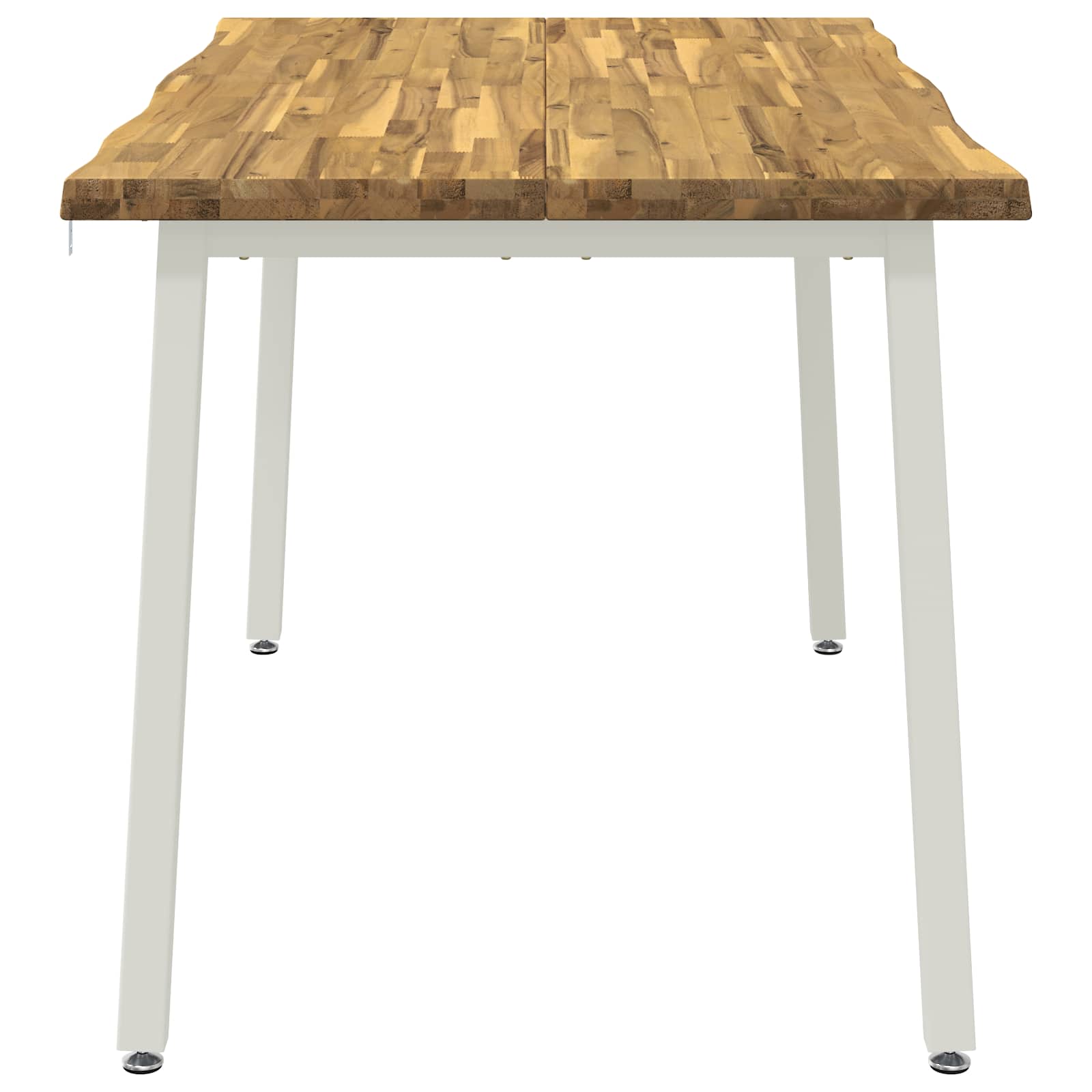 140 x 80 x 75 cm Massief Acaciahout Wit Rechthoekig image 3