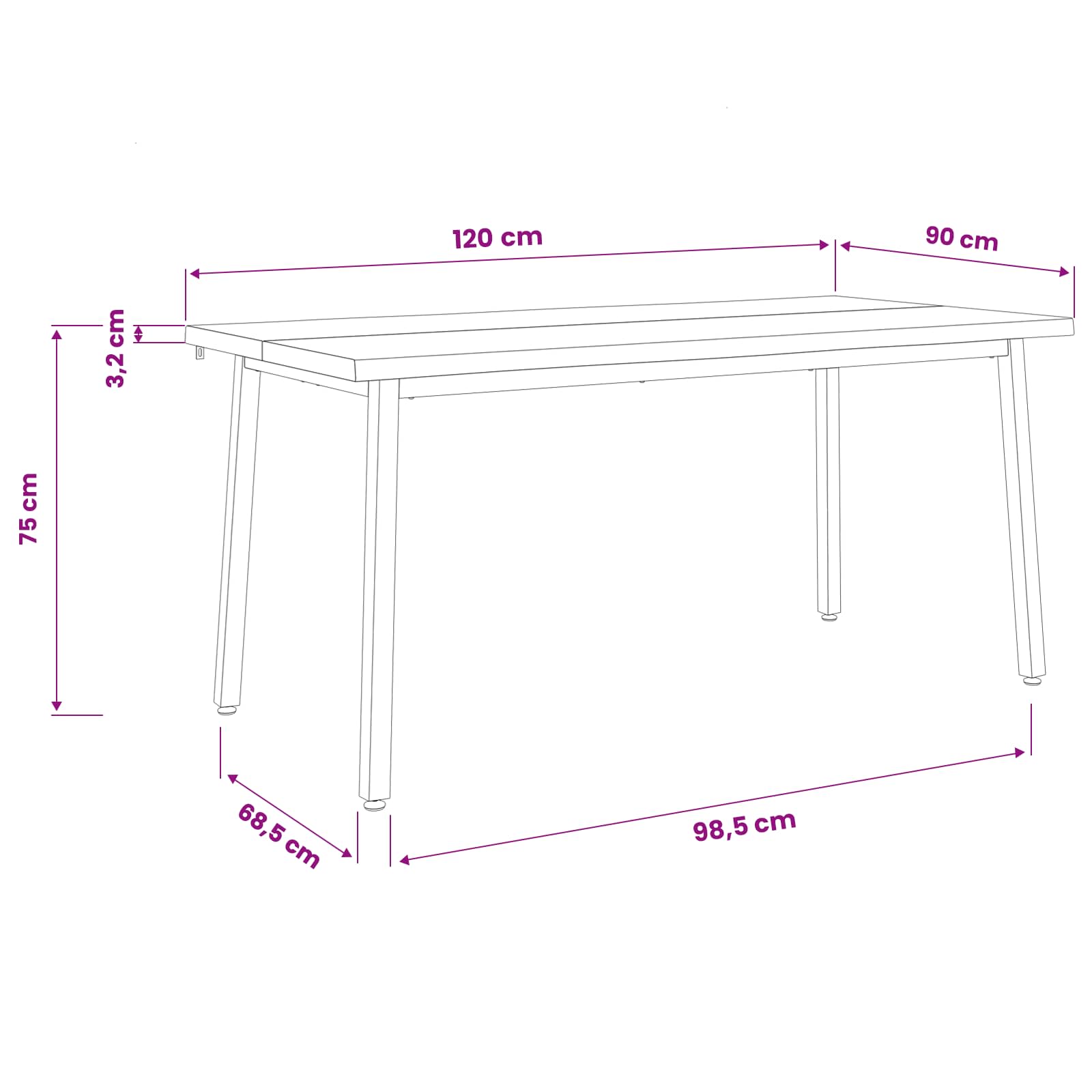 120 x 90 x 75 cm Massief Acaciahout Natuurlijk en Koffie image 11