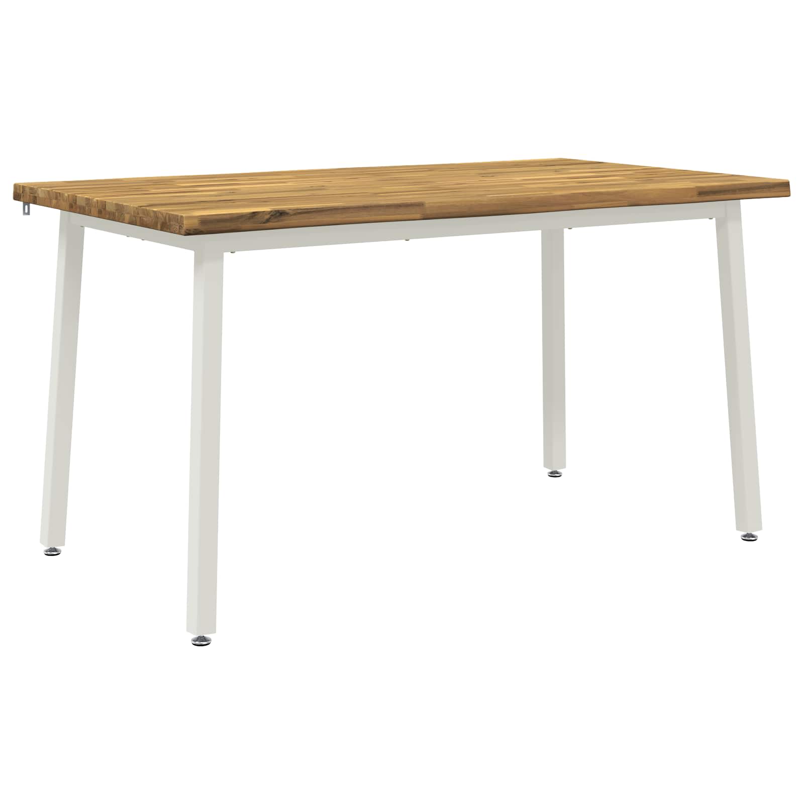 vidaXL 120 x 90 x 75 cm Massivt Akaciaträ Vit Rektangulär