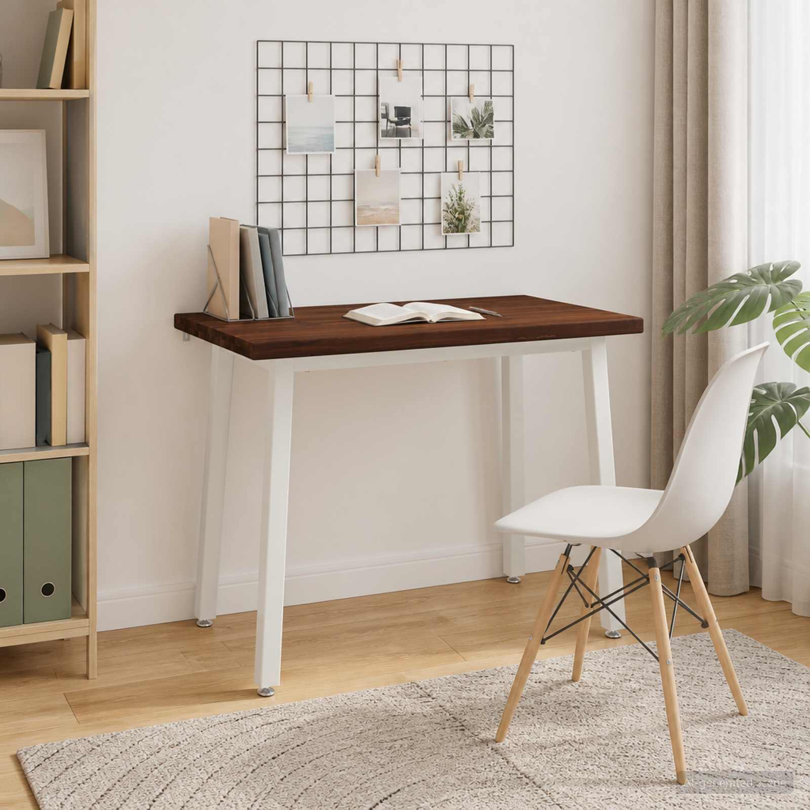 vidaXL 90 x 55 x 75 cm Massivt Akacietræ Mørkebrun og Hvid Rektangulær