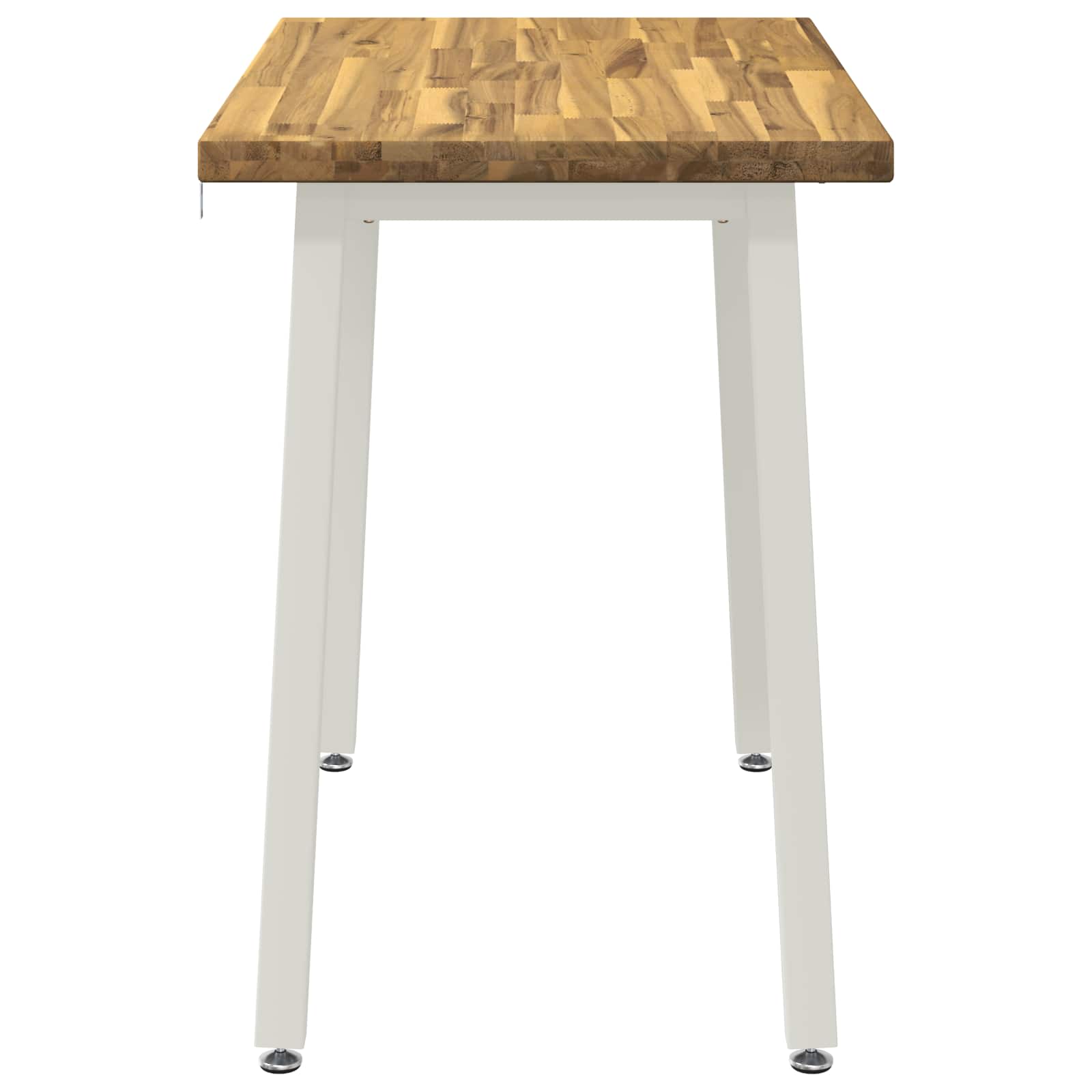 90 x 55 x 75 cm Massief Acaciahout Wit Rechthoekig image 4