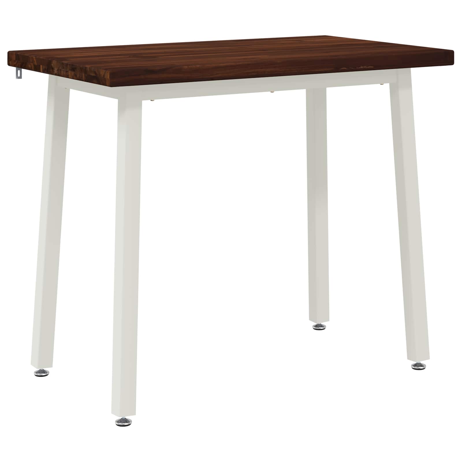 vidaXL 110 x 55 x 75 cm Massivt Akaciaträ Mörkbrun och Vit Rektangulär