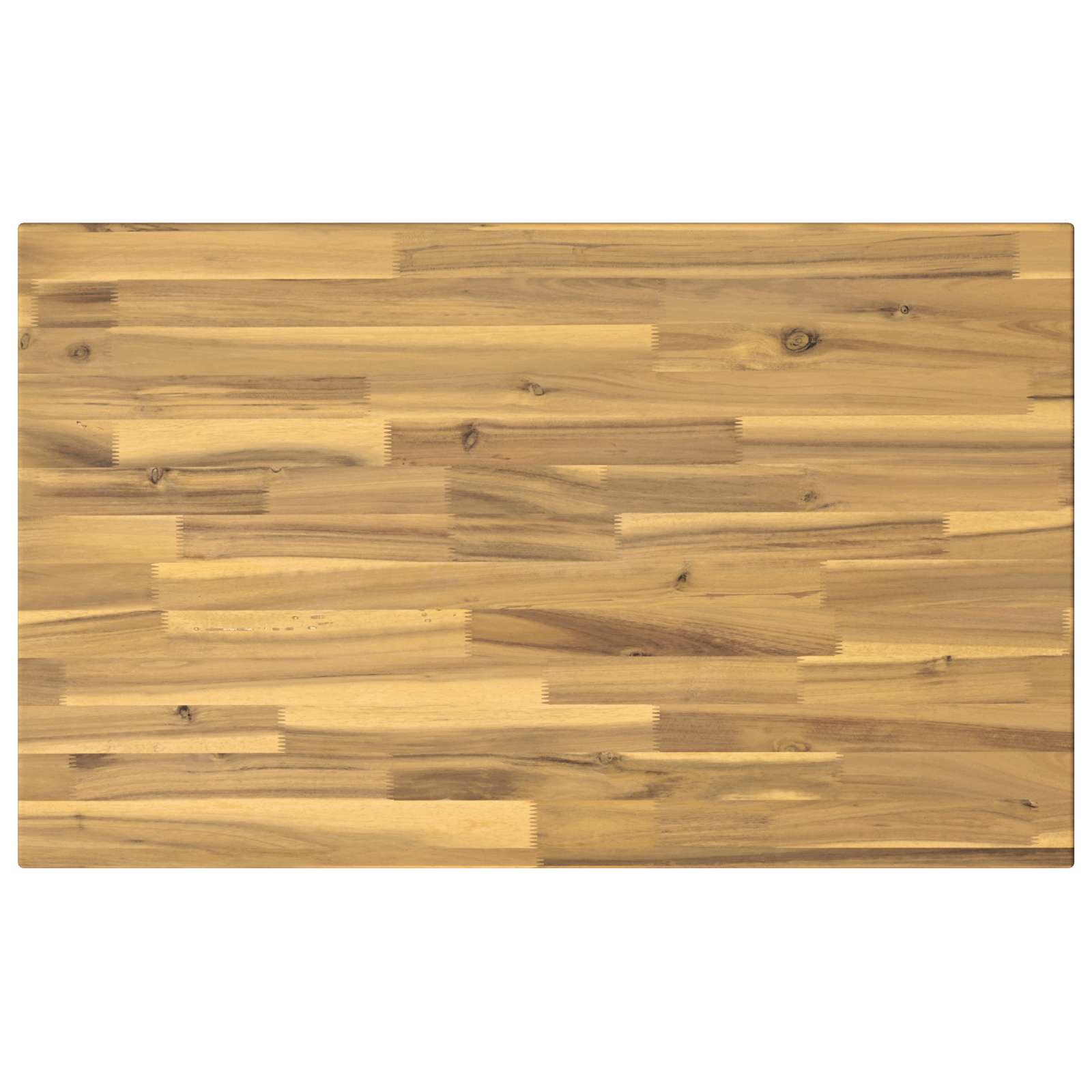 110 x 55 x 75 cm Massief Acaciahout Wit en zwart Rechthoekig image 5