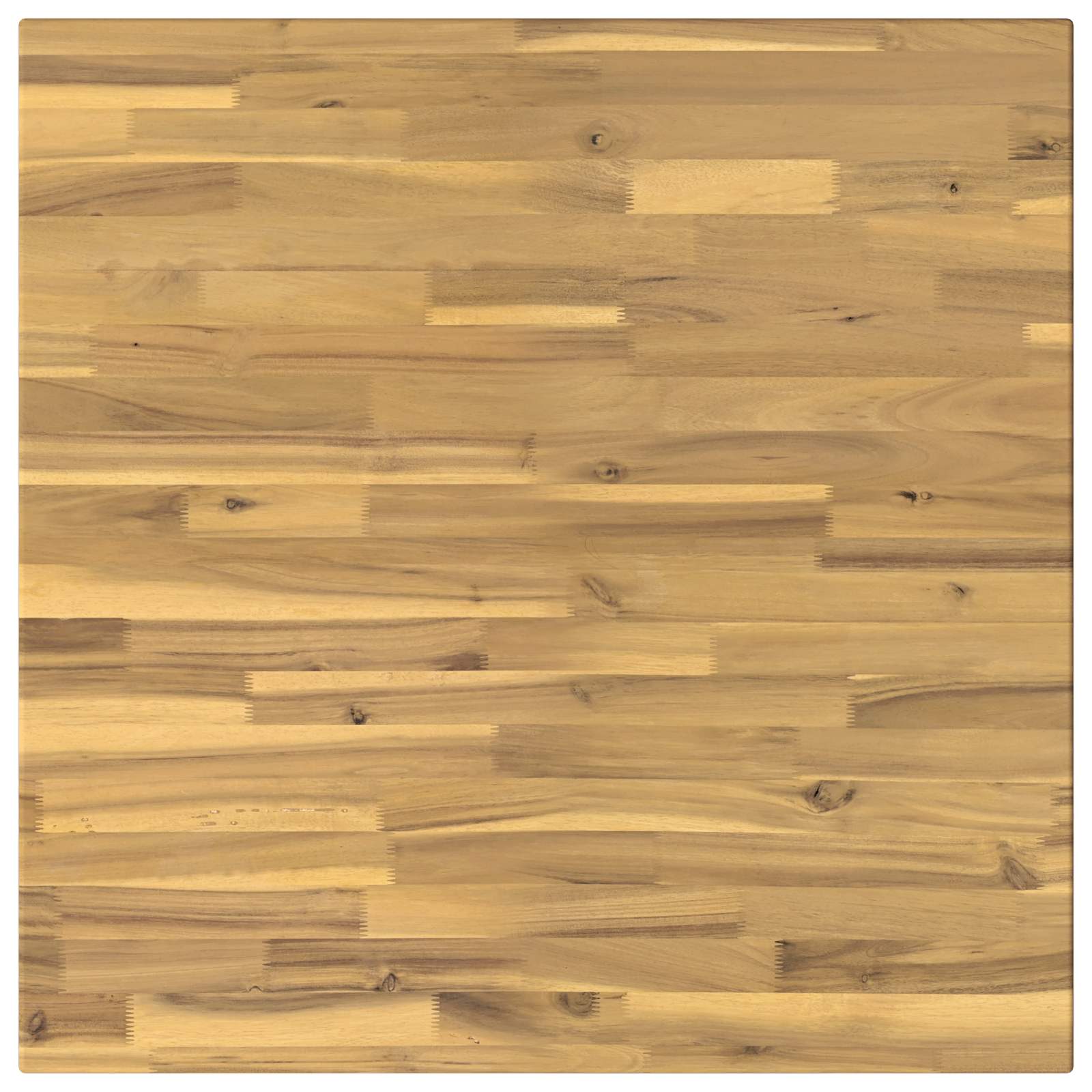 70 x 70 x 75 cm Massief Acaciahout Wit en zwart Vierkant image 4