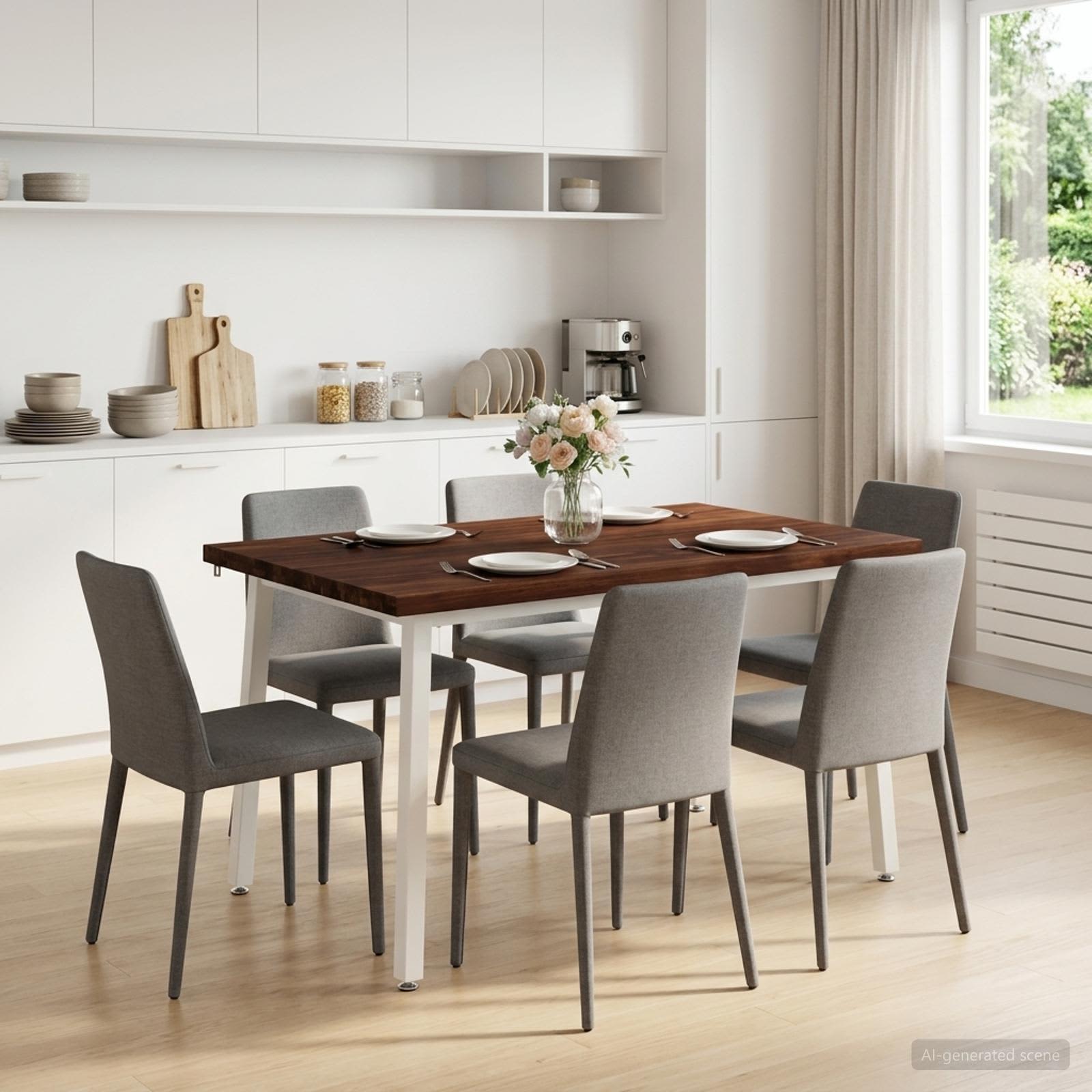 vidaXL 120 x 80 x 75 cm Massivt Akaciatr&auml; M&ouml;rkbrun och Vit Rektangul&auml;r