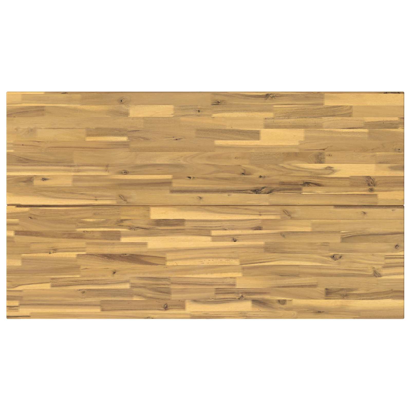 140 x 80 x 75 cm Massief Acaciahout Wit en zwart Rechthoekig image 4