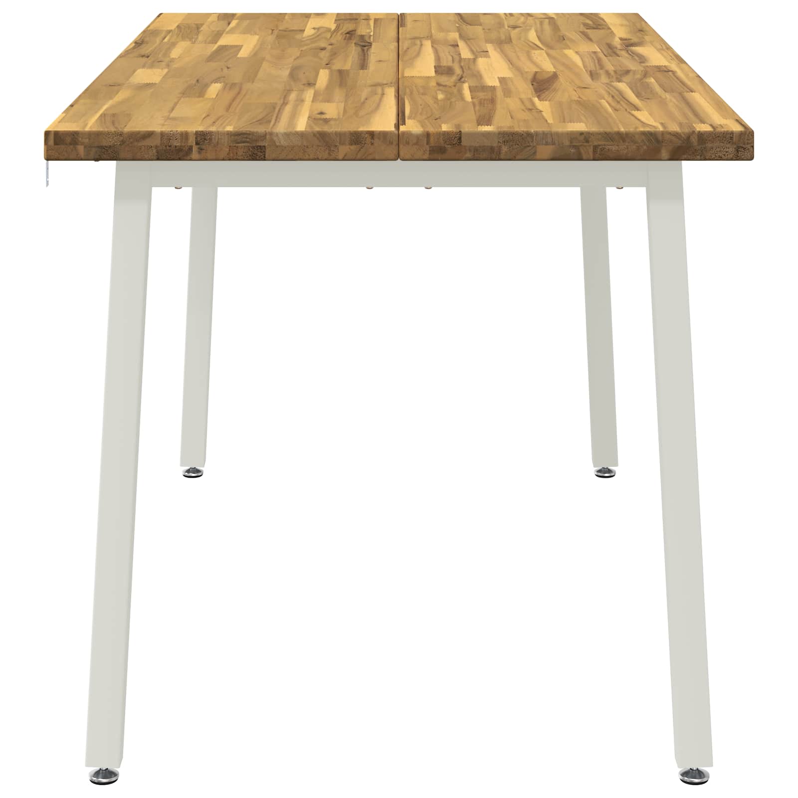 140 x 80 x 75 cm Massief Acaciahout Wit Rechthoekig image 3