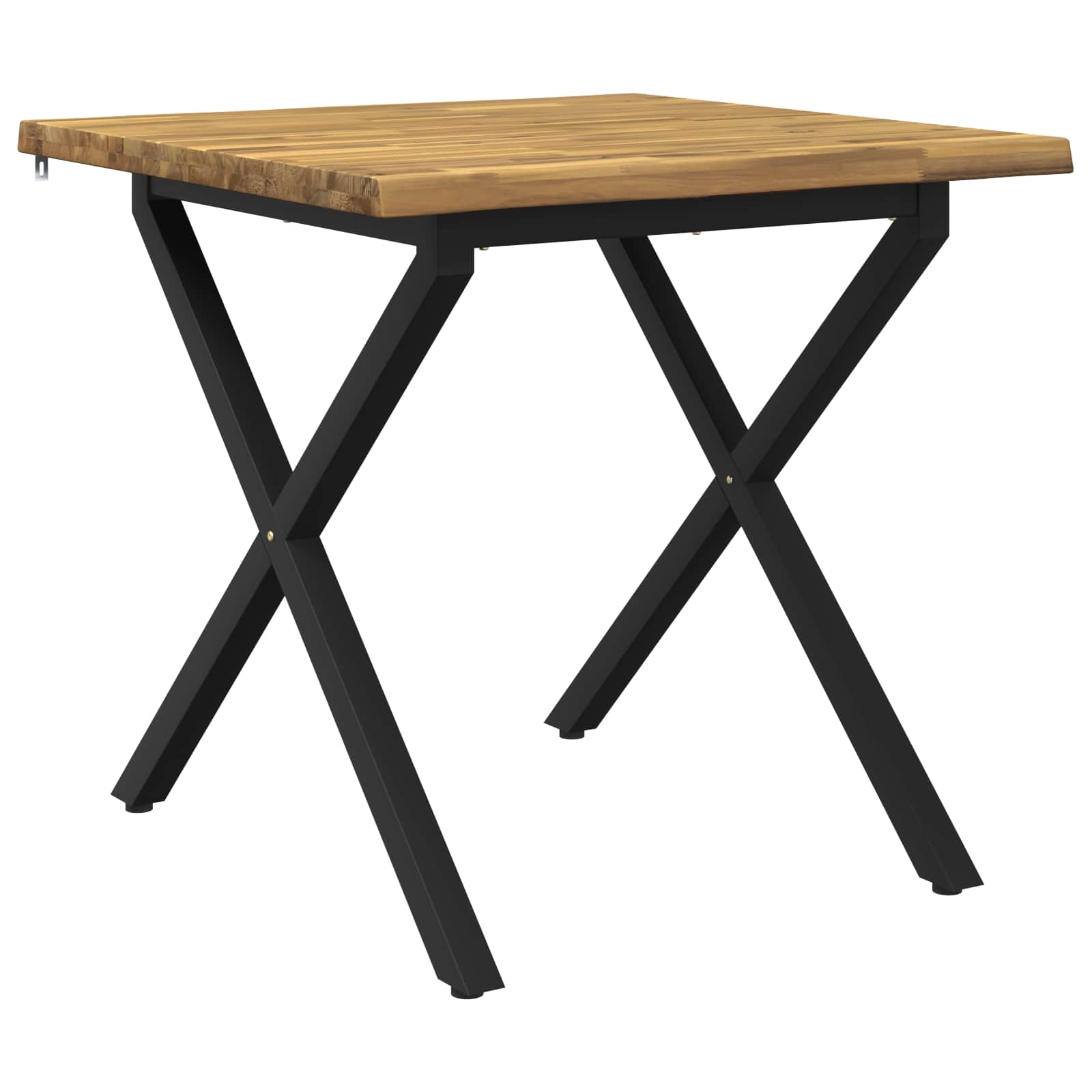 60 x 55 x 75 cm Massief Acaciahout Wit en zwart Rechthoekig image 2