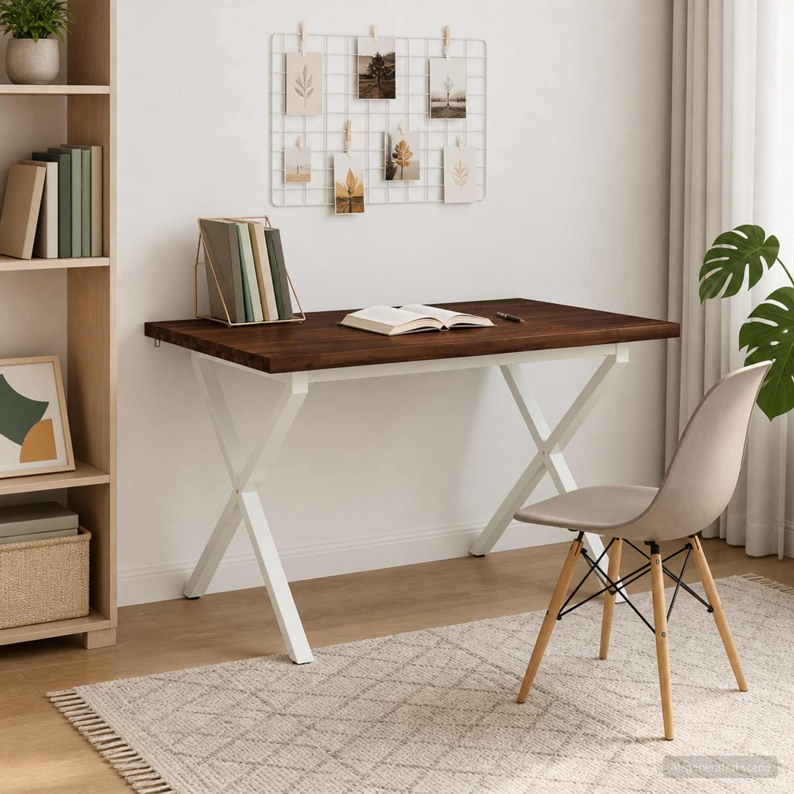 vidaXL - Eettafel - met - levendige - rand - 110 - x - 55 - x - 75 - cm