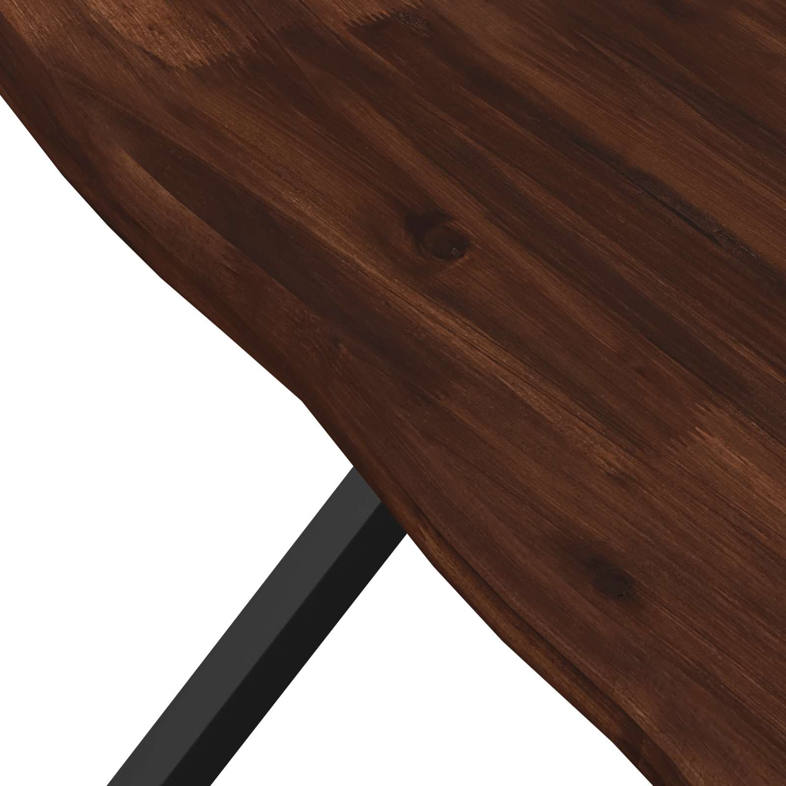 vidaXL Live Edge Esstisch 80 x 80 x 75 cm Massivholz Akazie – Bild 6