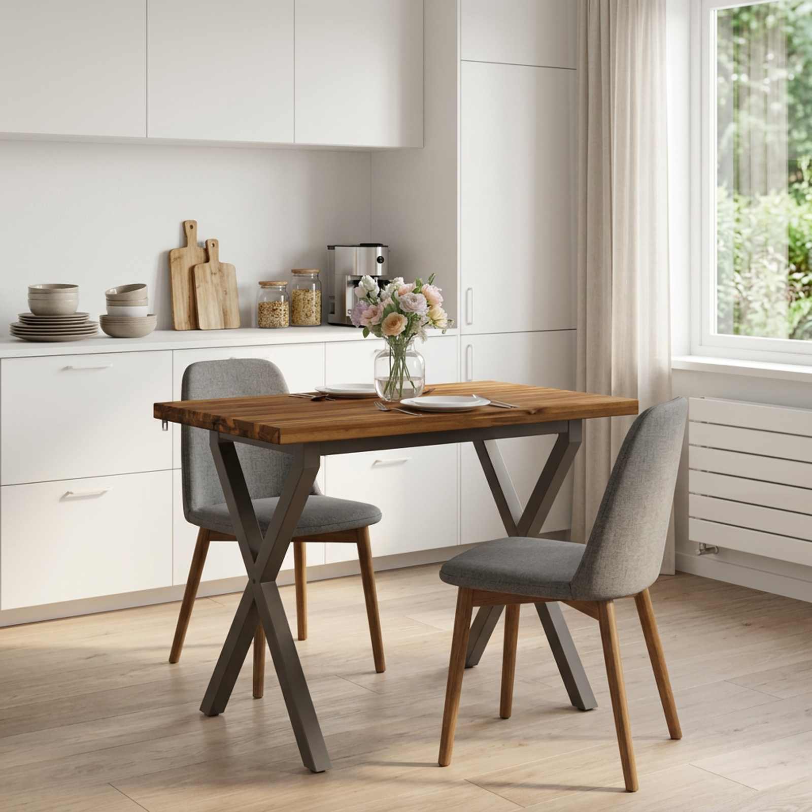 90 x 55 x 75 cm Massief Acaciahout Natuurlijk en Koffie image 3