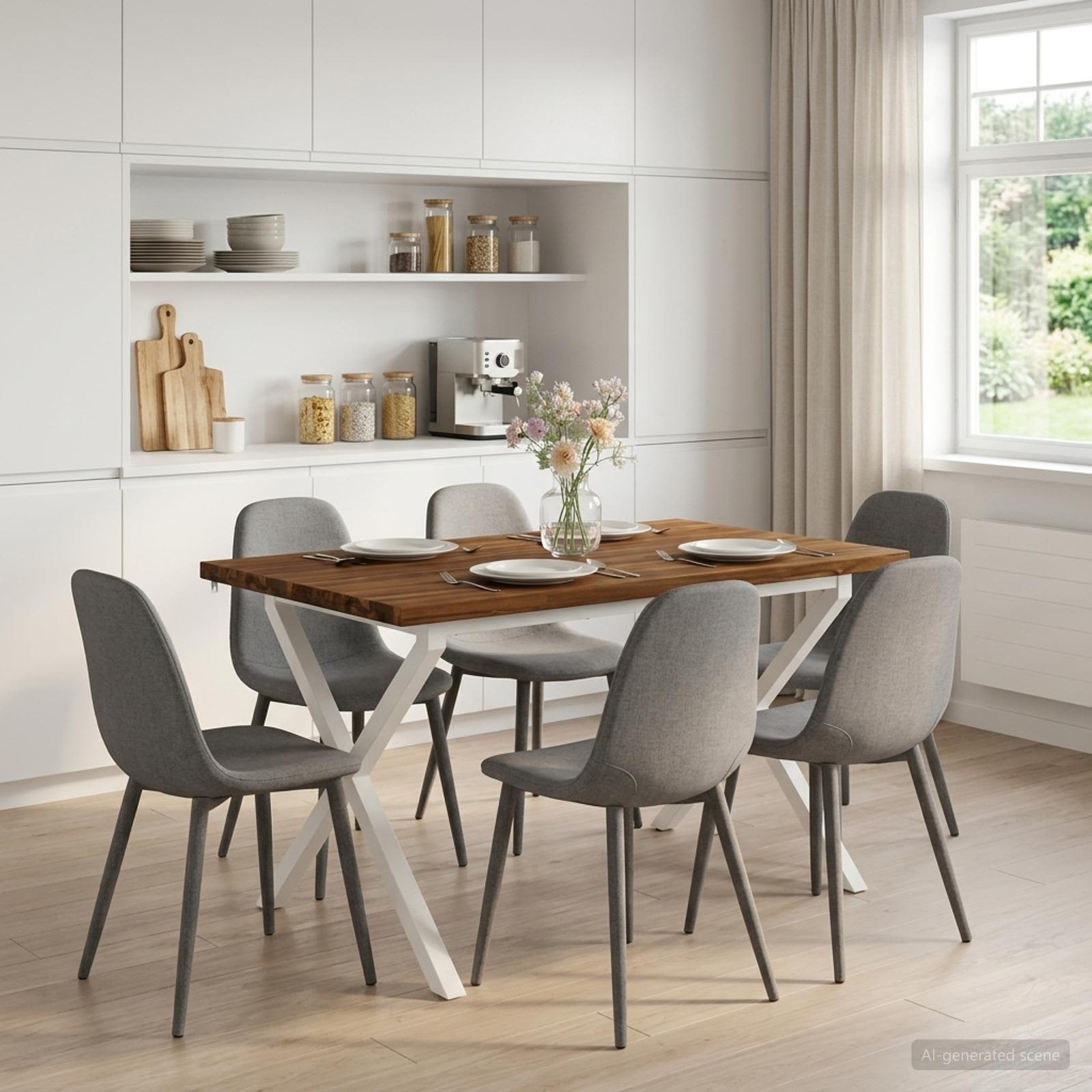 vidaXL - Vierkante - Eettafel - 120 - x - 90 - x - 75 - cm - Massief - Acacia - Hout - Naturel