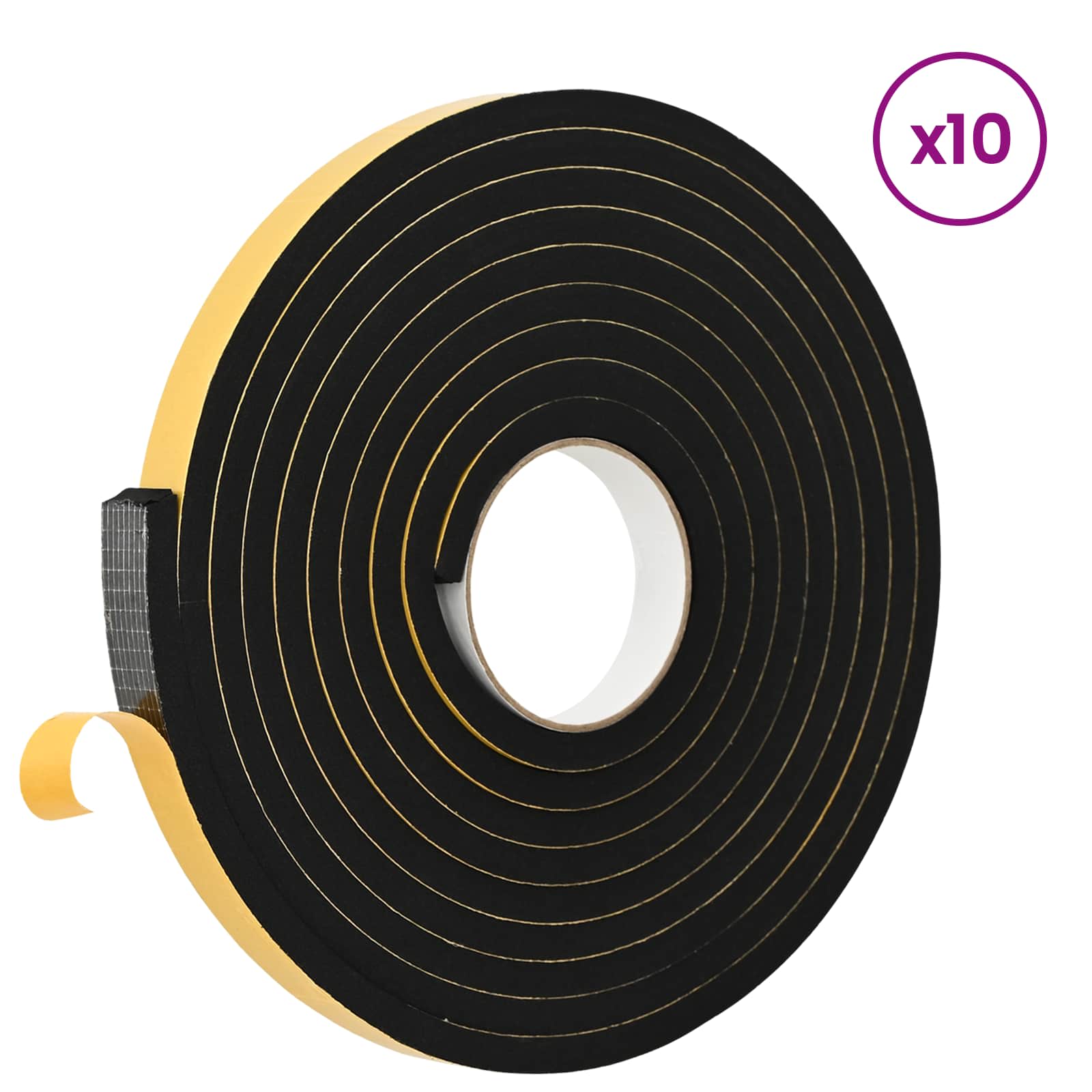 Samolepilni pena trak 10 pcs Črna 20mm x 5m CR pena - slika 3
