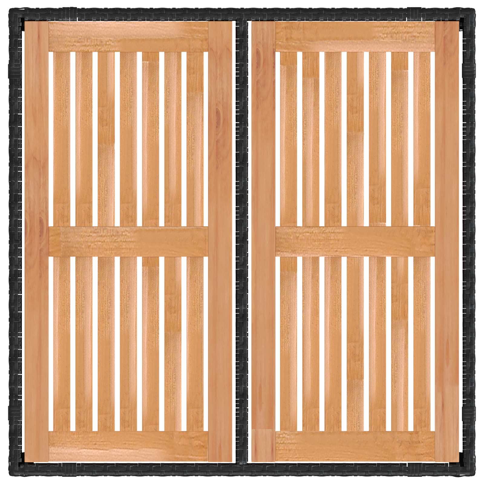 Buiten eettafelset 3 st PE Rattan en Poeder-Coated Staal - Afbeelding 5
