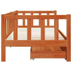 Daybed s čelo 3 pcs Voskově hnědá Masivní borovicové dřevo - obrázek 7