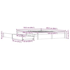 Rám postele Voskově hnědá 120 x 200 cm Masivní borovicové dřevo - obrázek 9