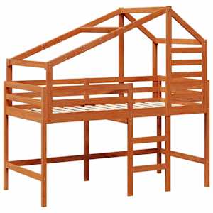 Rám postele loft Voskově Hnědá 90 x 190 cm Masivní borovice - obrázek 5
