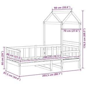 Sada denní postele 2 pcs Voskově hnědá Masivní borové dřevo - obrázek 12