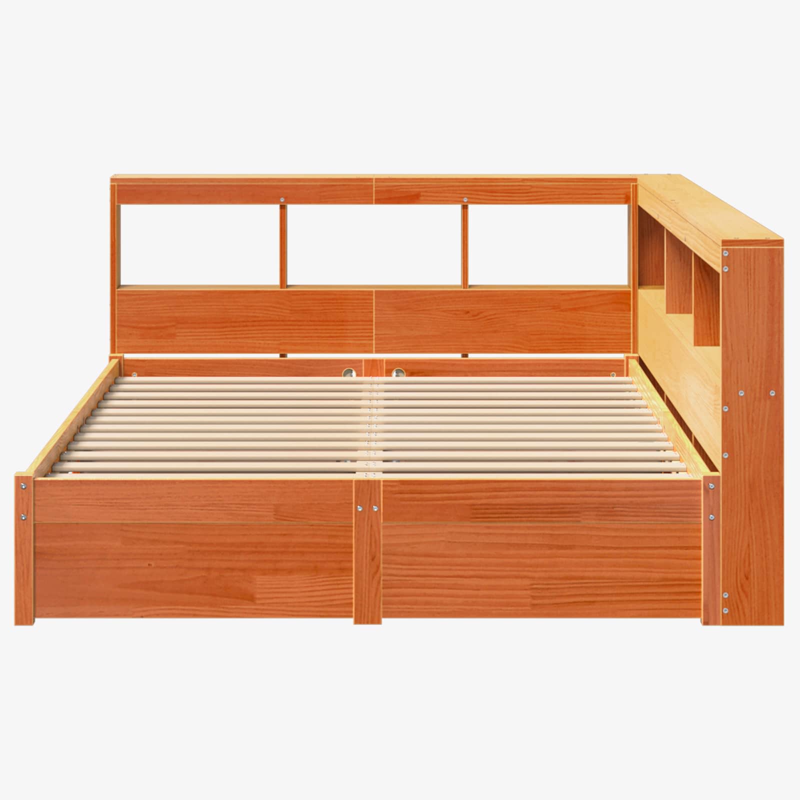 Boekenkast Bed 2 pcs Wasbruin 200 x 150 cm Massief Vurenhout image 6