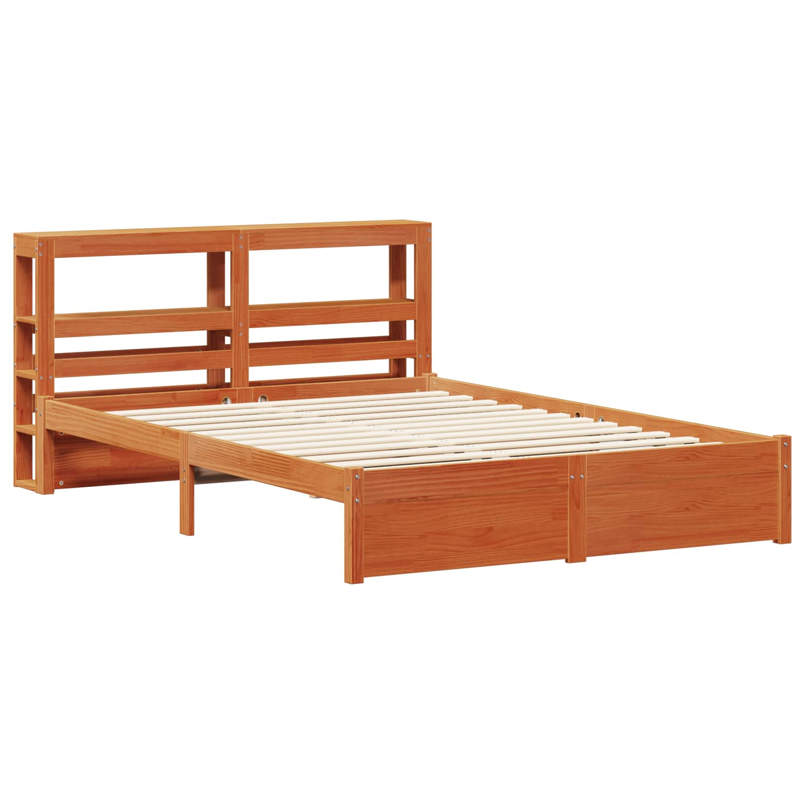 Bedframe met hoofdeinde Wasbruin 140 x 200 cm Massief Vurenhout image 5