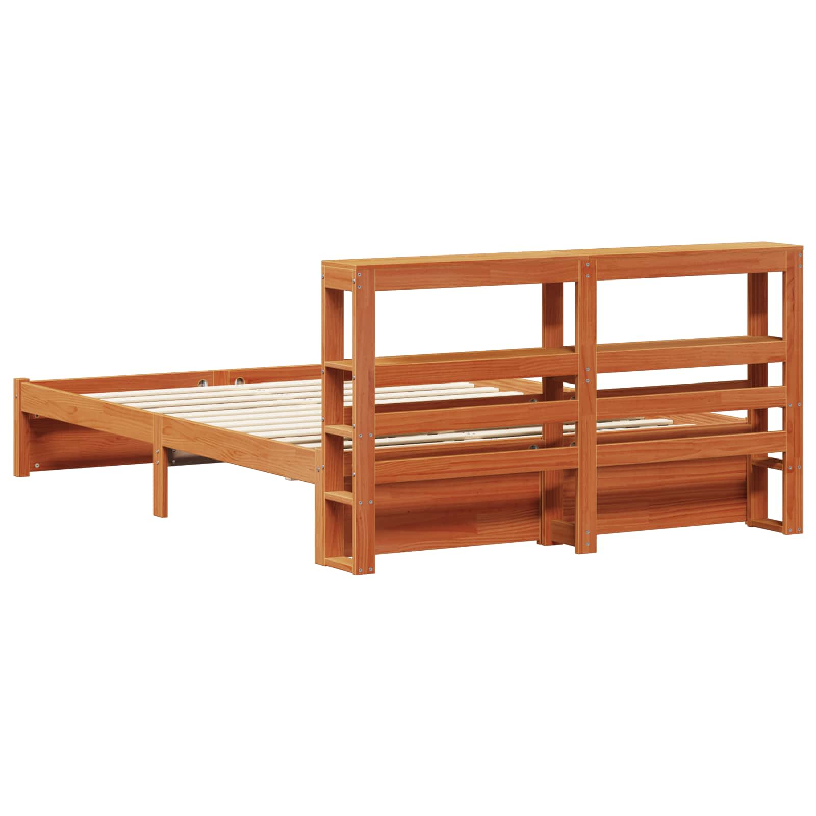 Bedframe met hoofdeinde Wasbruin 140 x 200 cm Massief Vurenhout image 8