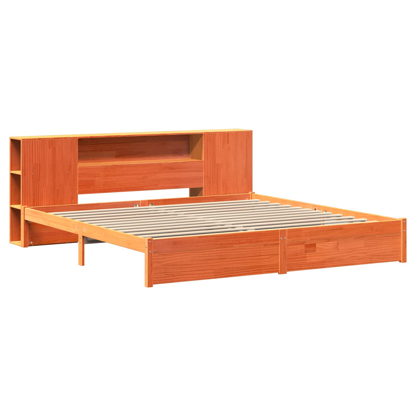 Bedframe met opberghoofdeksel 2 pcs Wasbruin Massief Vurenhout image 5