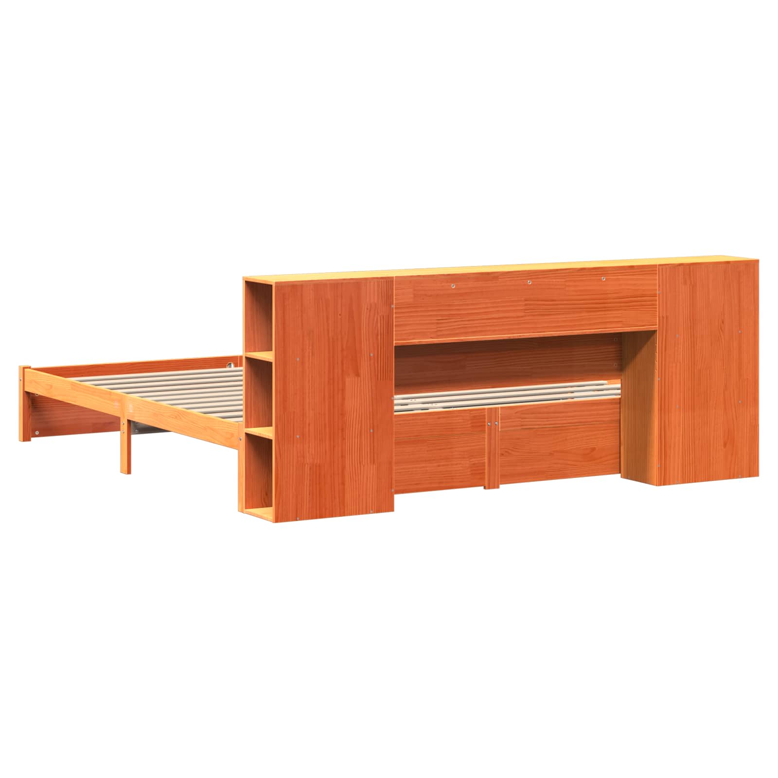 Bedframe met opberghoofdeksel 2 pcs Wasbruin Massief Vurenhout image 8