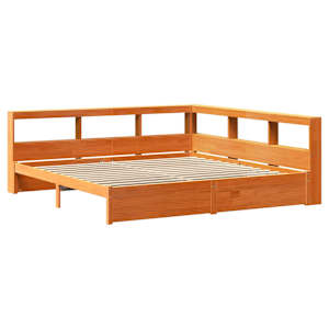 Knihovna postel s čelo 2 pcs Voskově hnědá 200 x 200 cm - obrázek 5