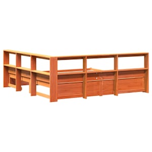 Knihovna postel s čelo 2 pcs Voskově hnědá 200 x 200 cm - obrázek 8