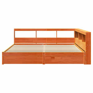 Knihovna postel s čelo 2 pcs Voskově hnědá 200 x 200 cm - obrázek 6