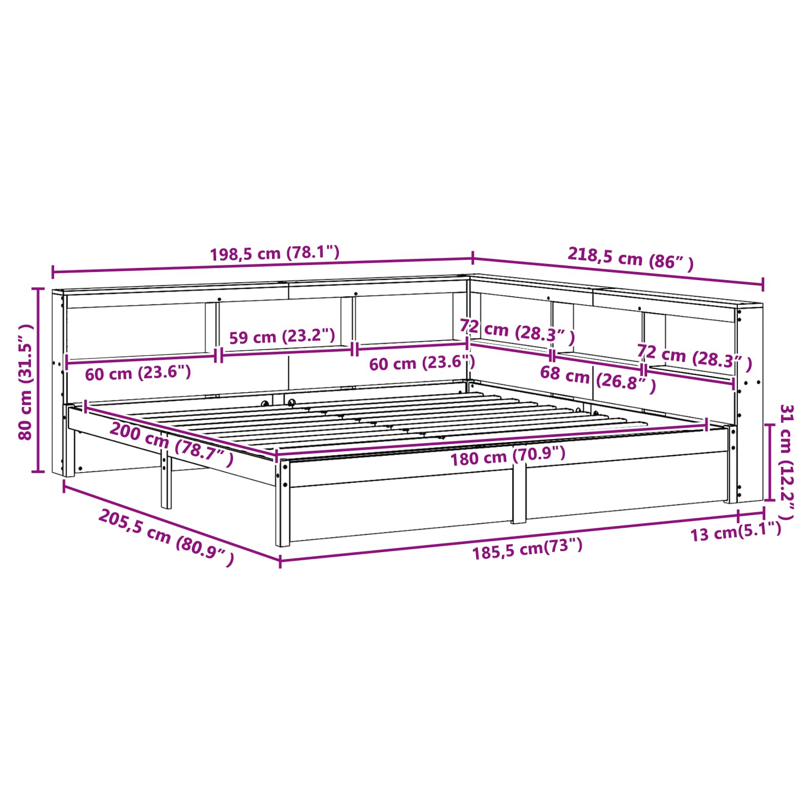 Bookcase Bed size guide