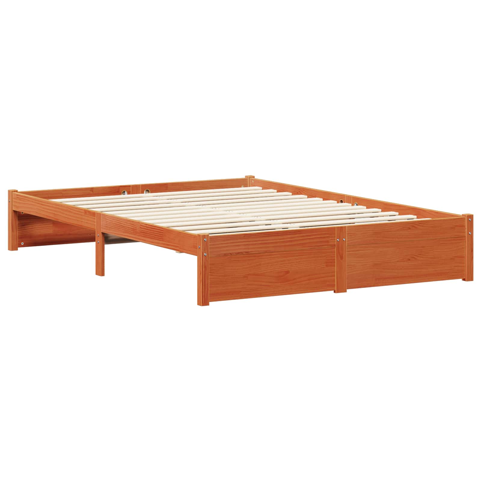 Bedframe met hoofdeinde Wasbruin 150 x 200 cm Massief Vurenhout image 3