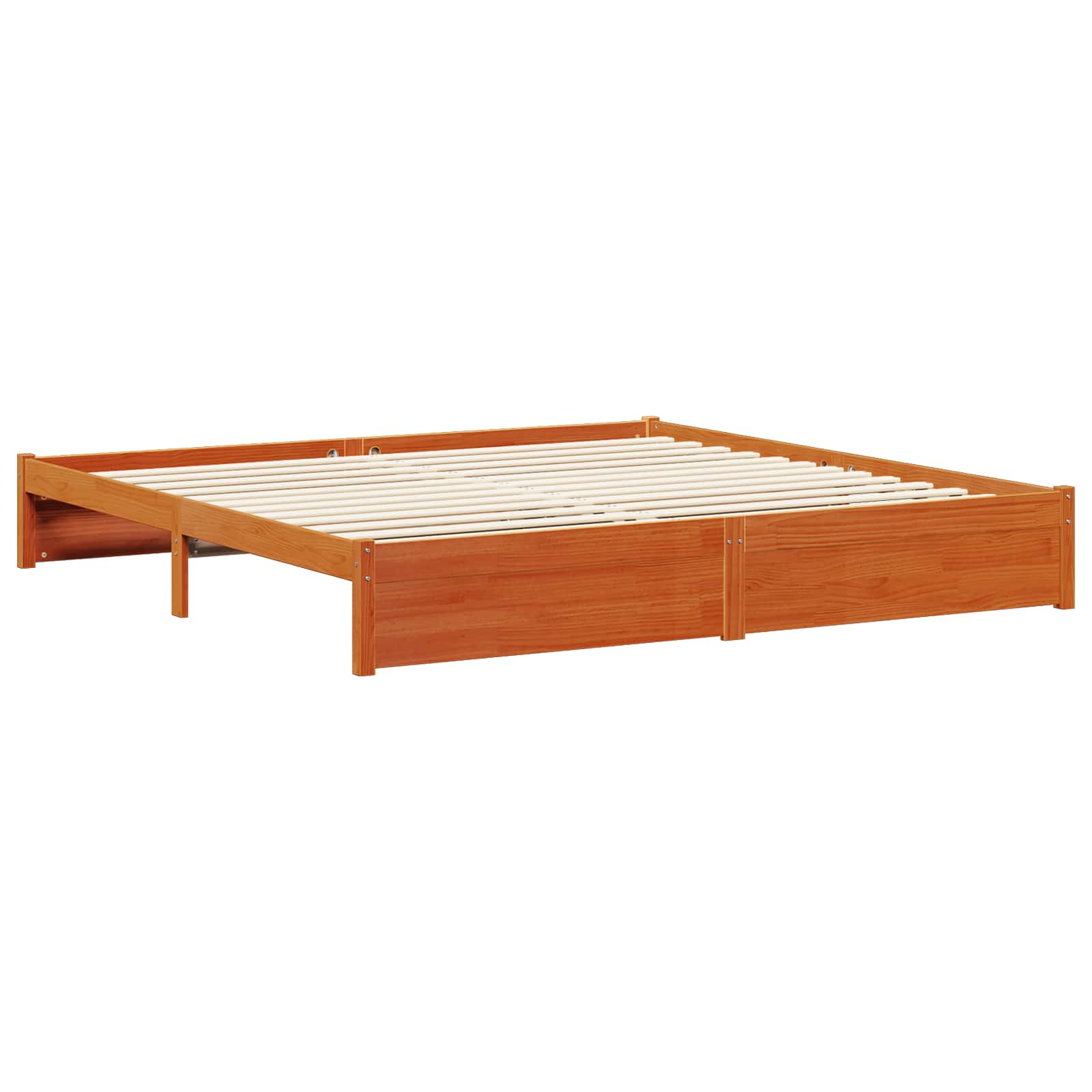 Bedframe met hoofdeinde Wasbruin 200 x 200 cm Massief Vurenhout image 3