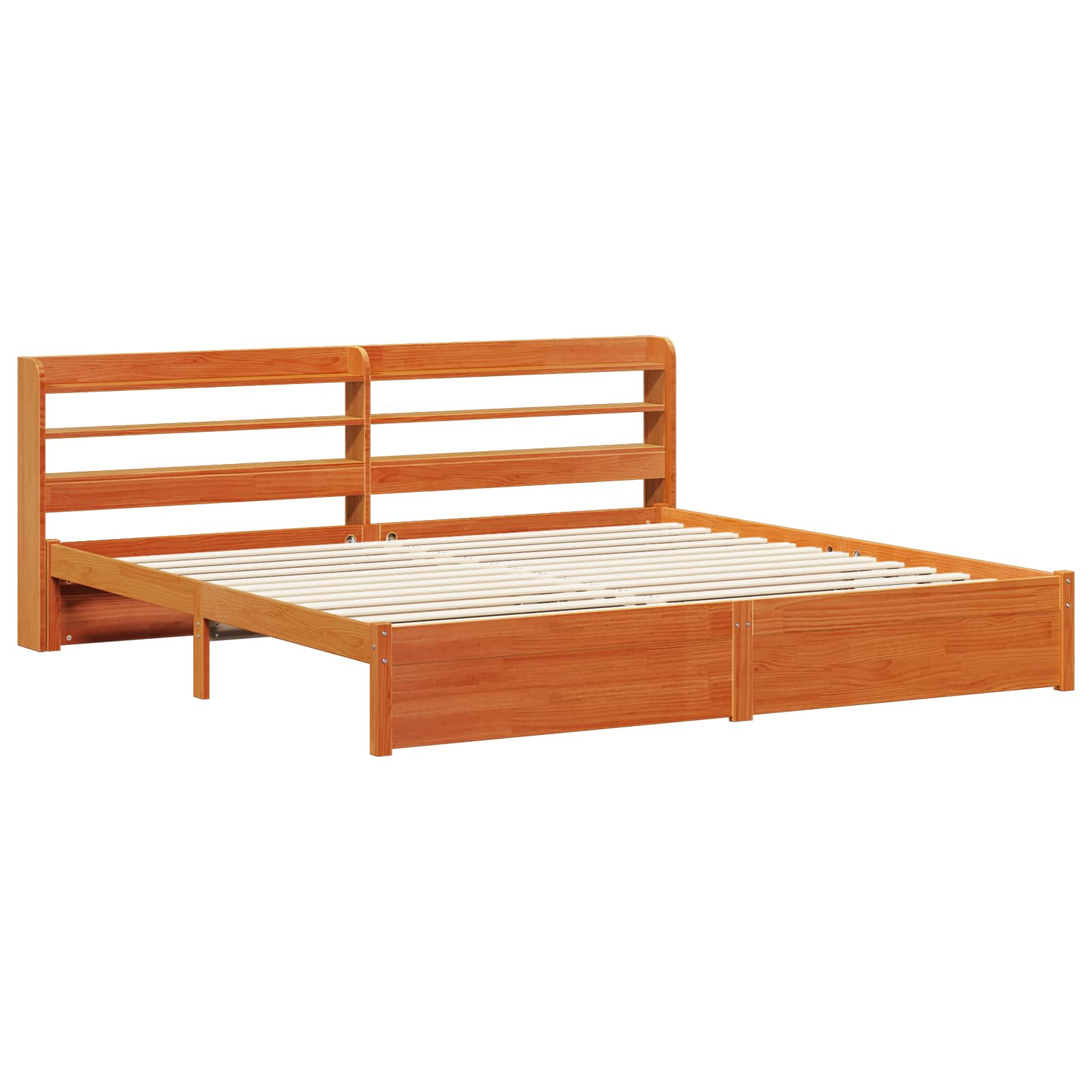 Bedframe met hoofdeinde Wasbruin 200 x 200 cm Massief Vurenhout image 5