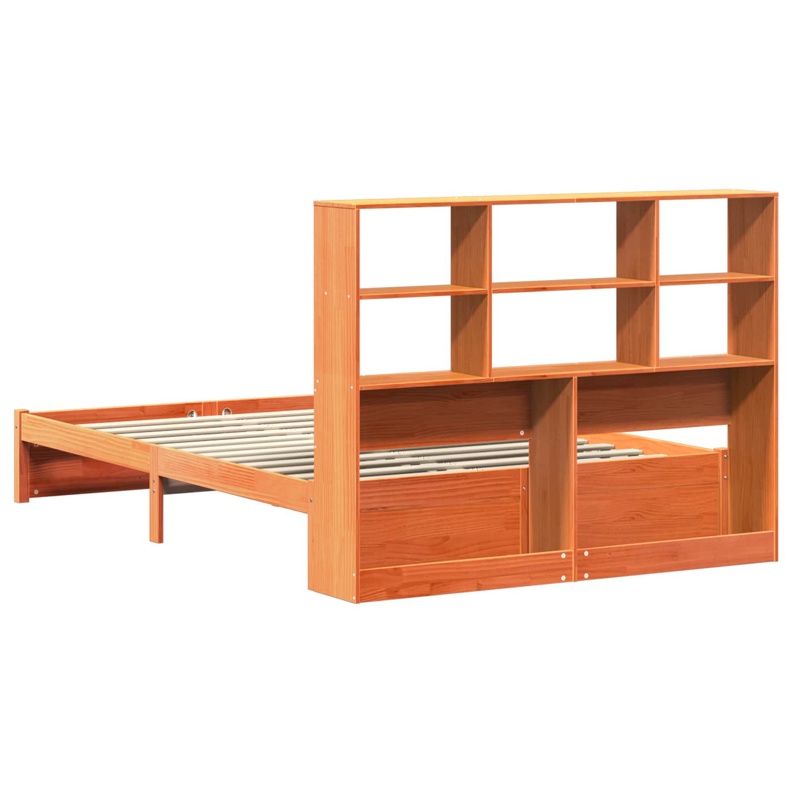 Boekenkast Bedframe Wasbruin 160 x 200 cm Massief Vurenhout image 8