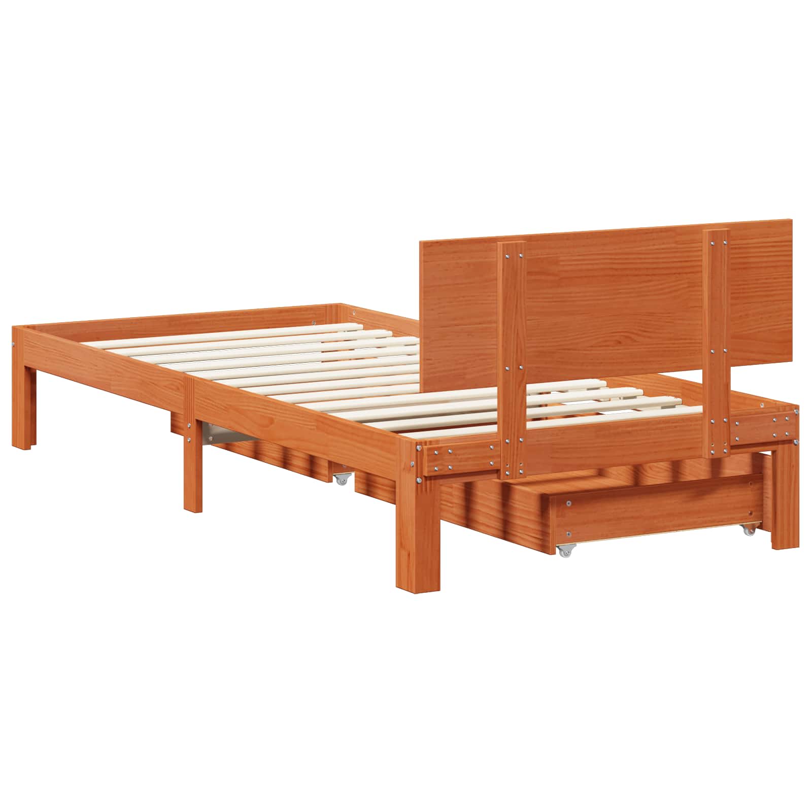 Bedframe met hoofdeinde 3 pcs Wasbruin Massief Vurenhout image 6