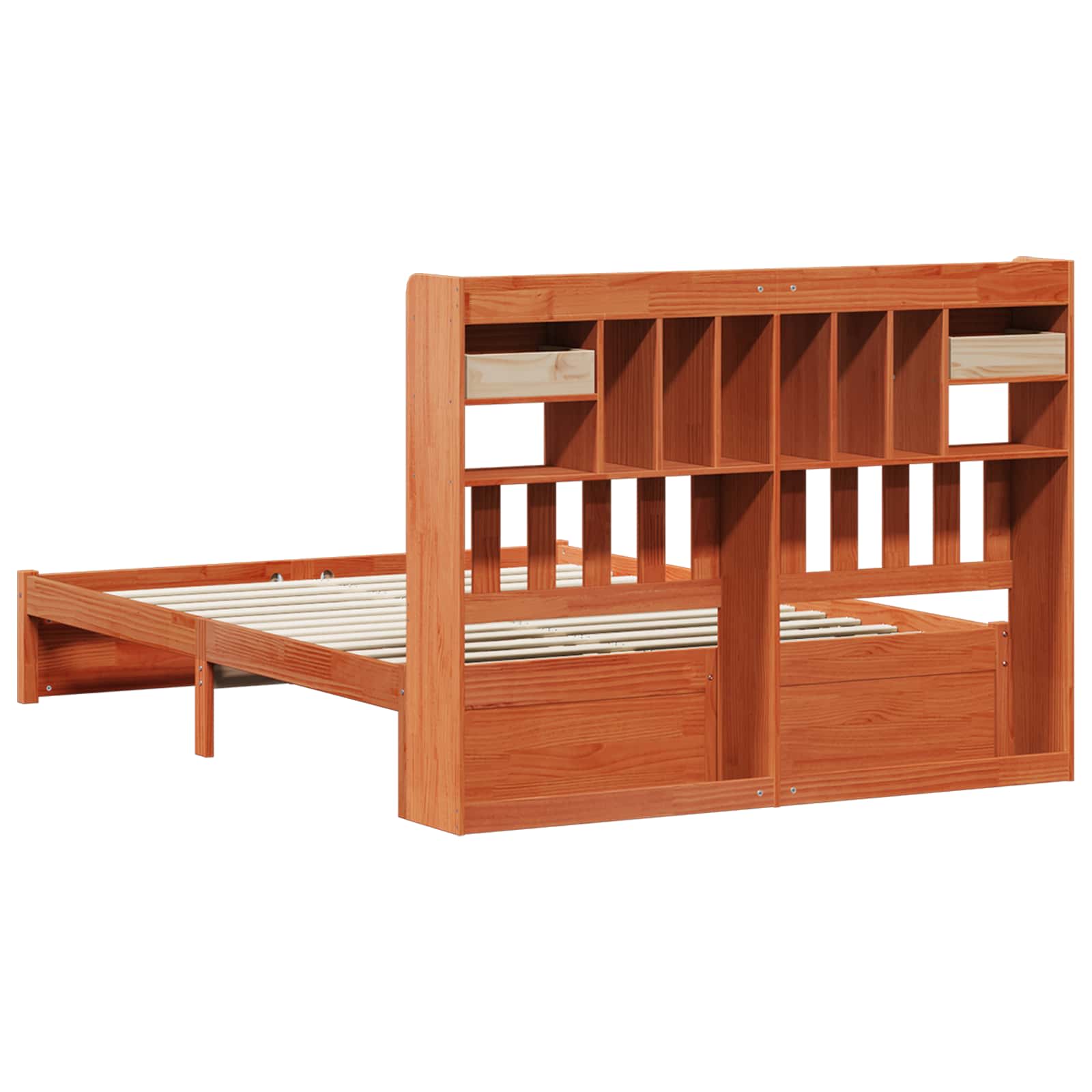 Boekenkast Bedframe Wasbruin 200 x 140 cm Massief Vurenhout image 8